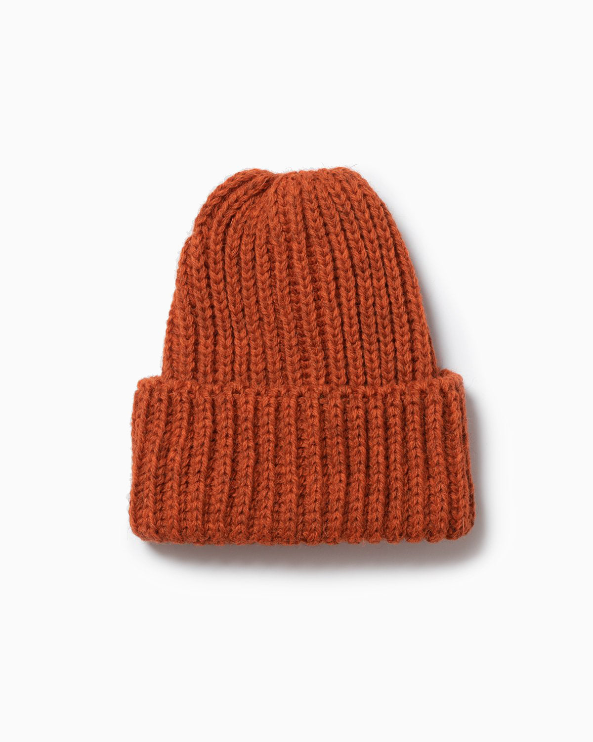 Chunky Knit Wool Hat Burnt Orange
