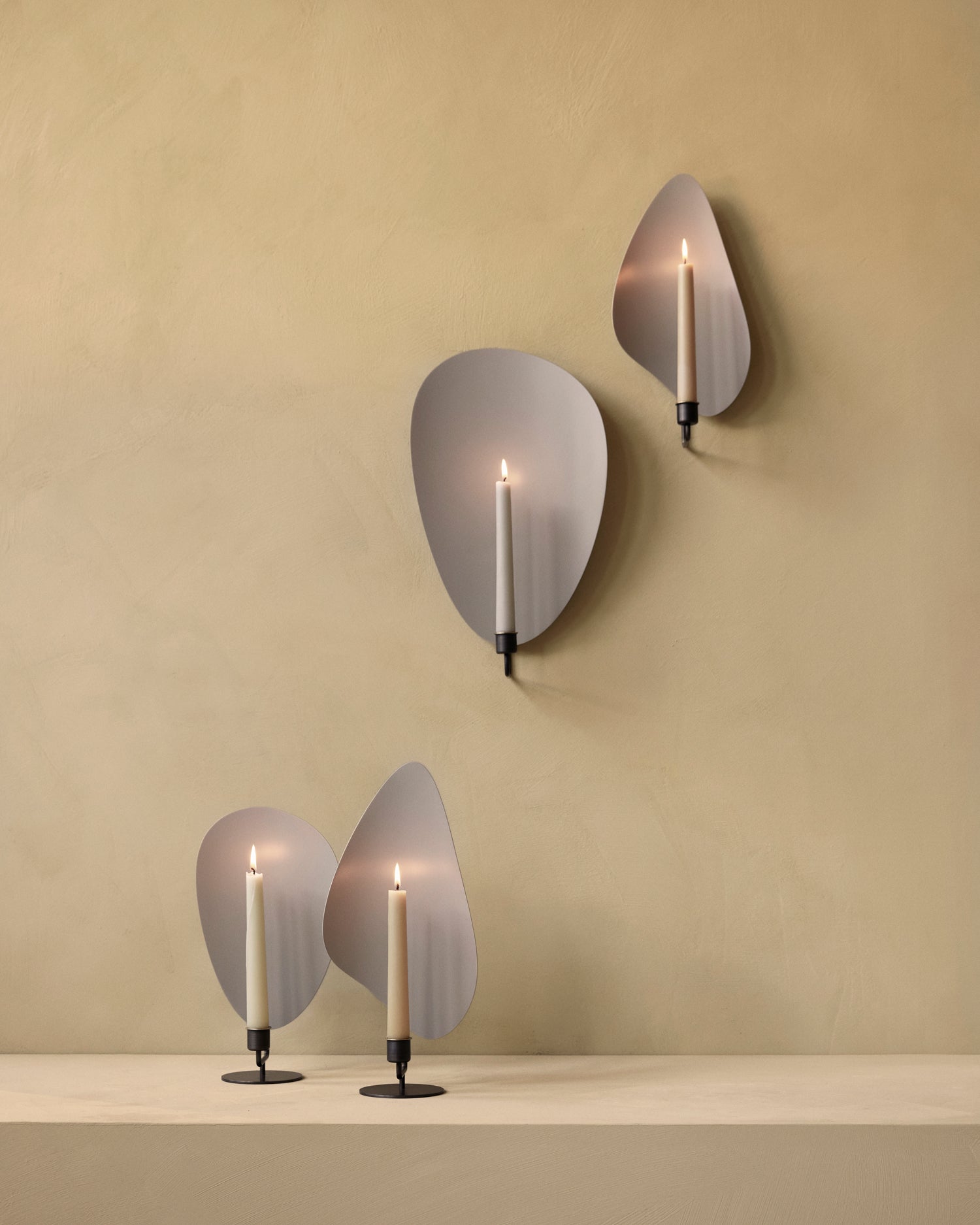 Audo Copenhagen Flambeau wall candleholder, 40 cm, bronzed brass - grey