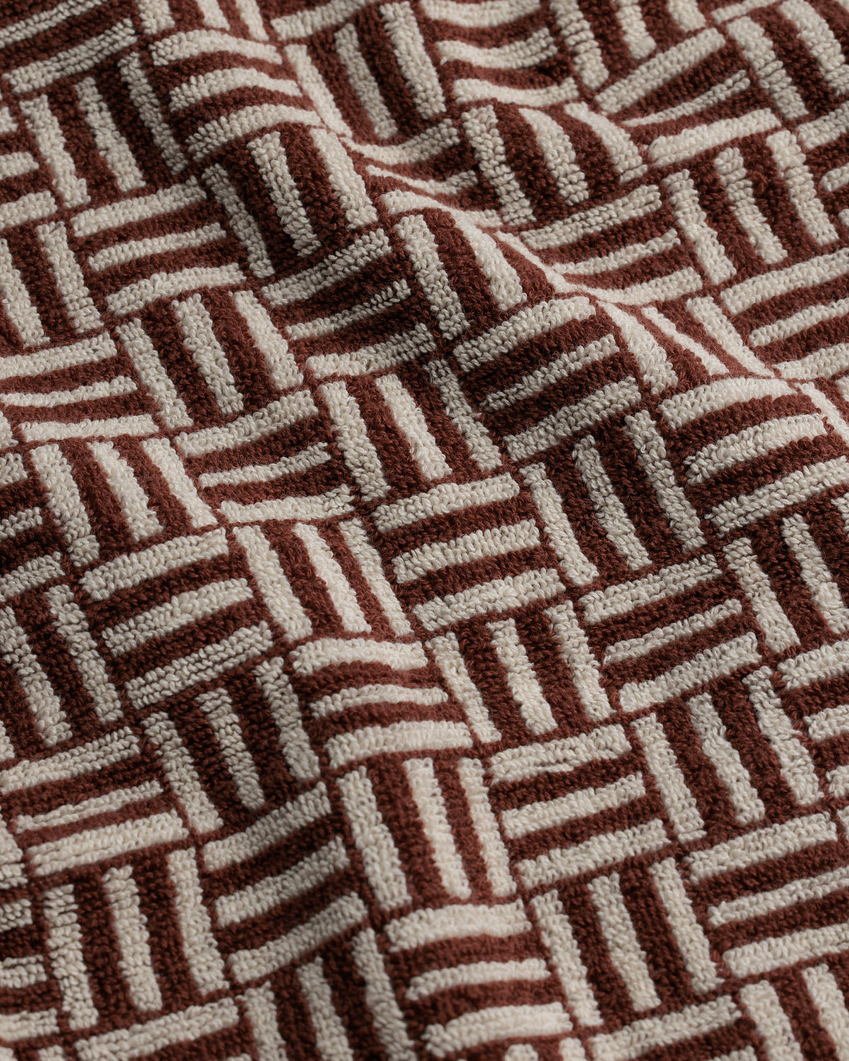 Torrens Hand Towel - Mudbrick & Crème