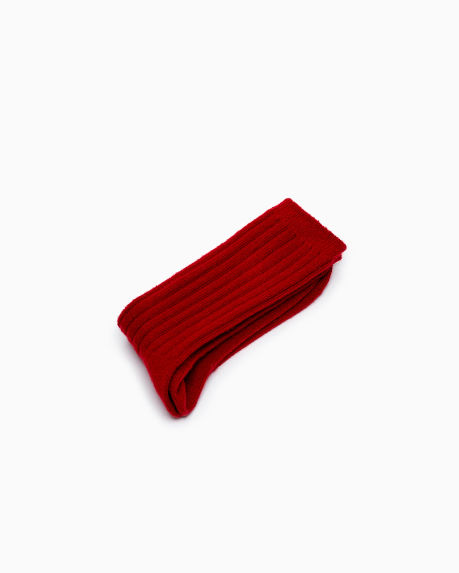 Cashmere Ribbed Socks - Classic Red