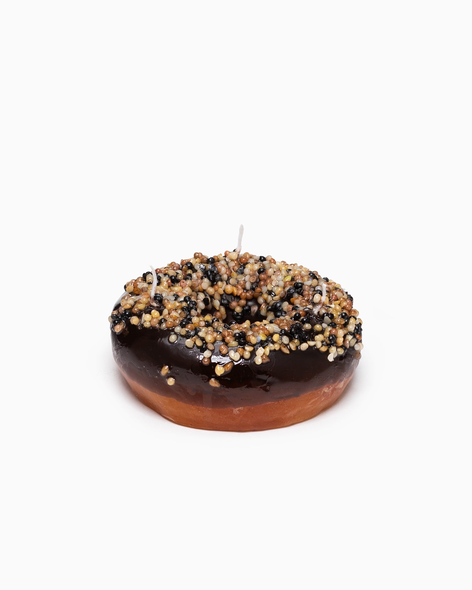 Donut Candle - Chocolate Glazed with Sprinkles