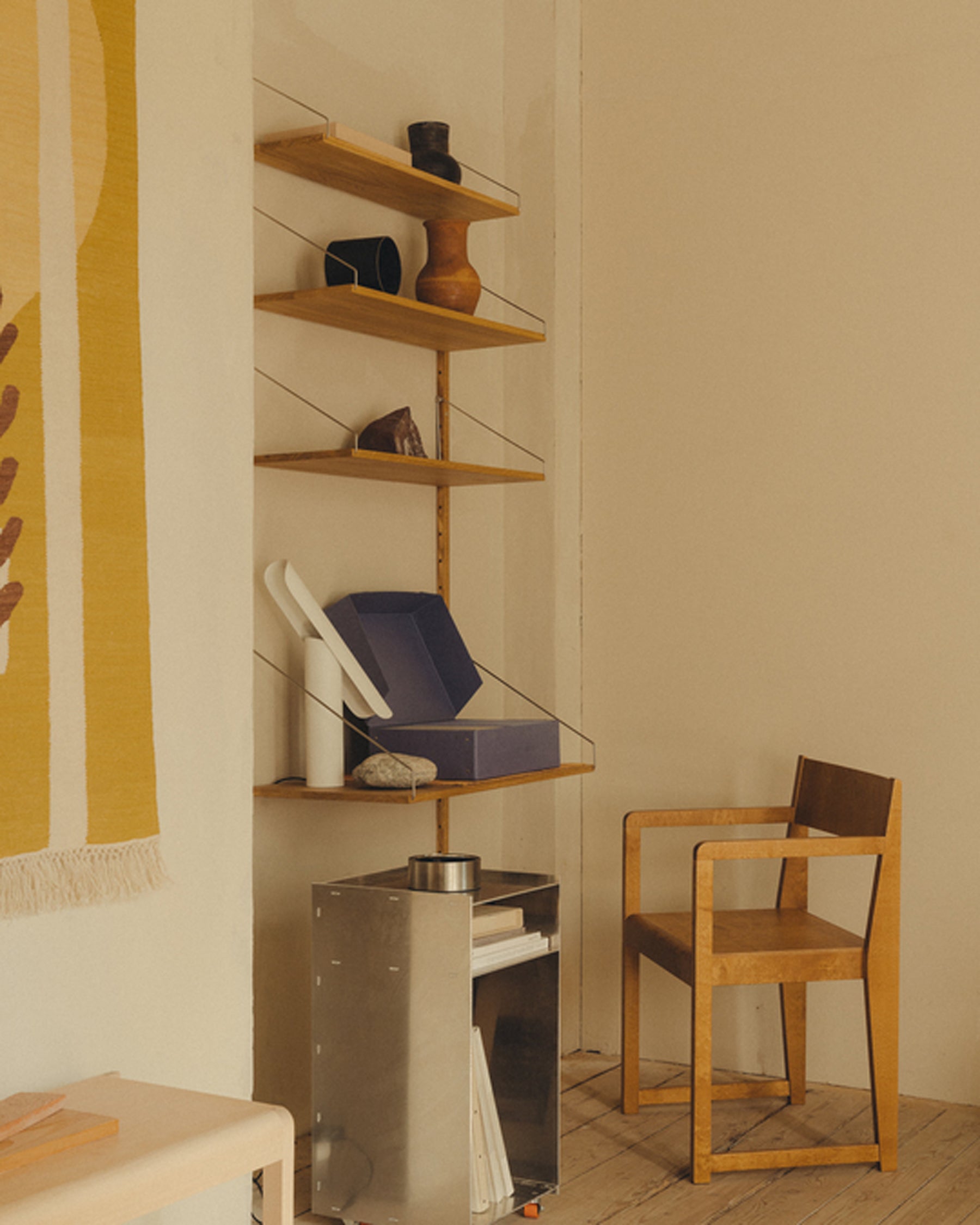 CHAIR 01 - Warm Brown Birch with Armrest