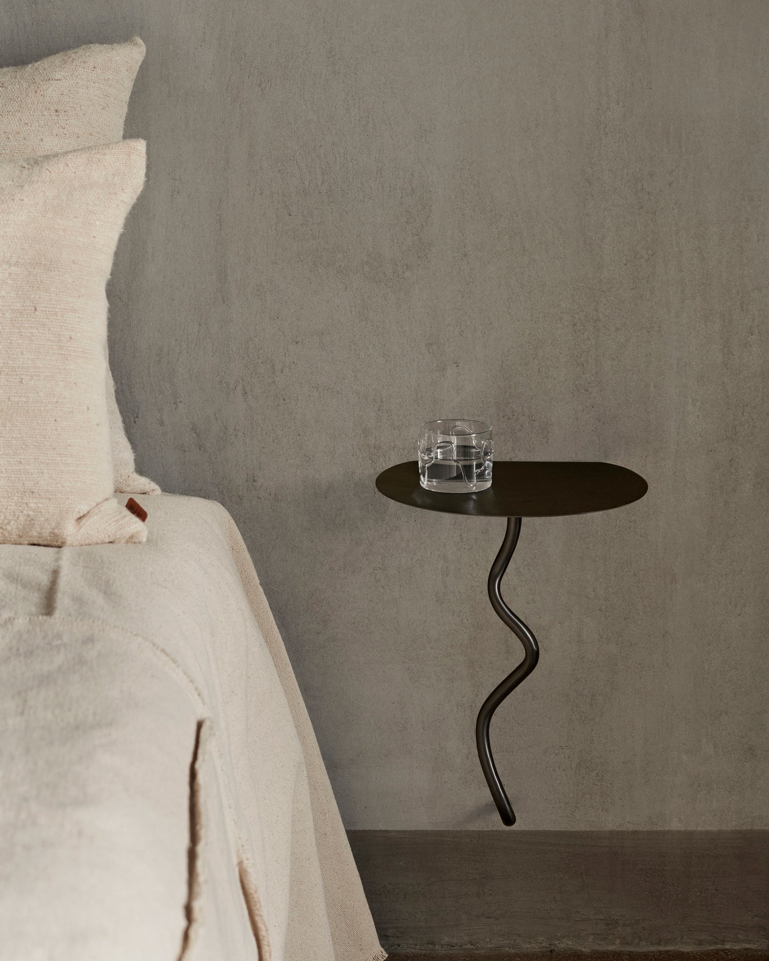 Curvature Wall Table - Black Brass