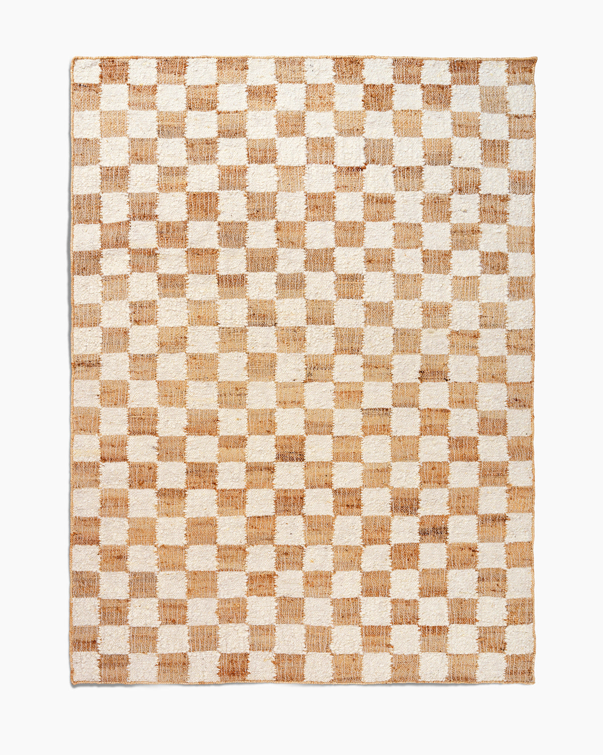 Check Wool Jute Rug - 140 x 200 - Off-white/Natural