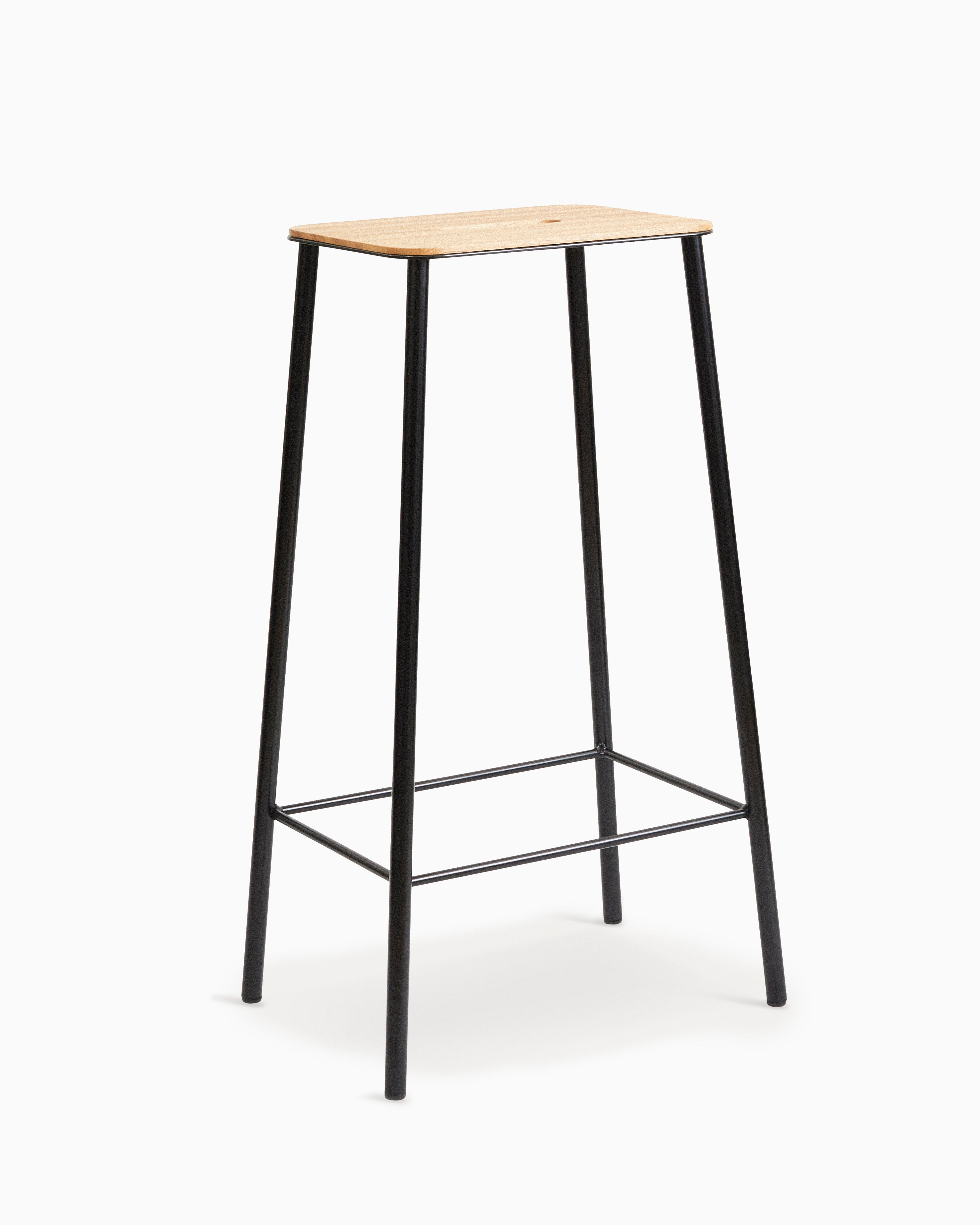 ADAM STOOL - Black/Oak H76