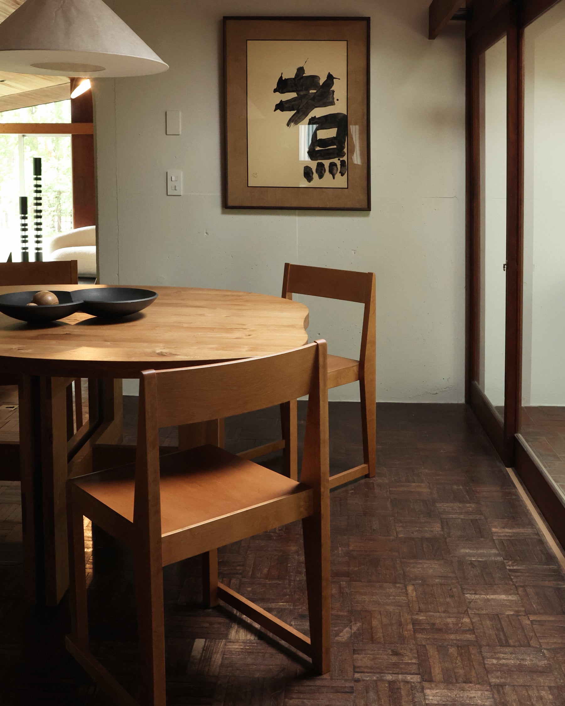 FARMHOUSE TRESTLE TABLE - Natural Oak/Pond