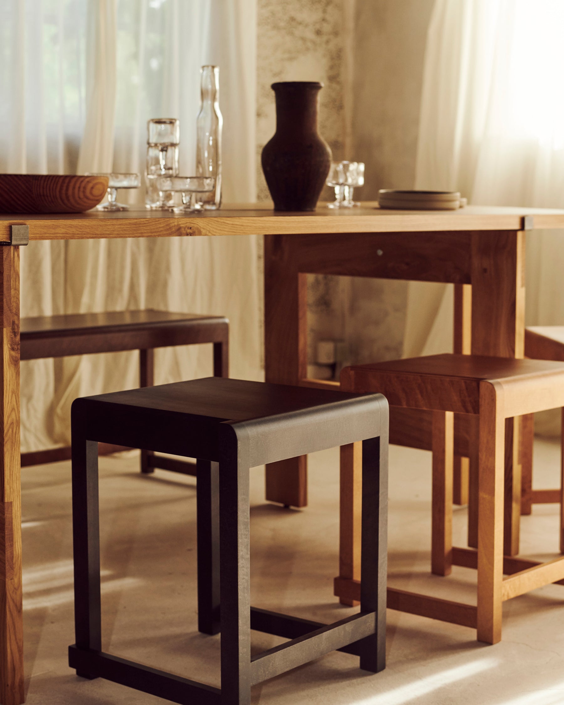 LOW STOOL 01 - Dark Brown Birch