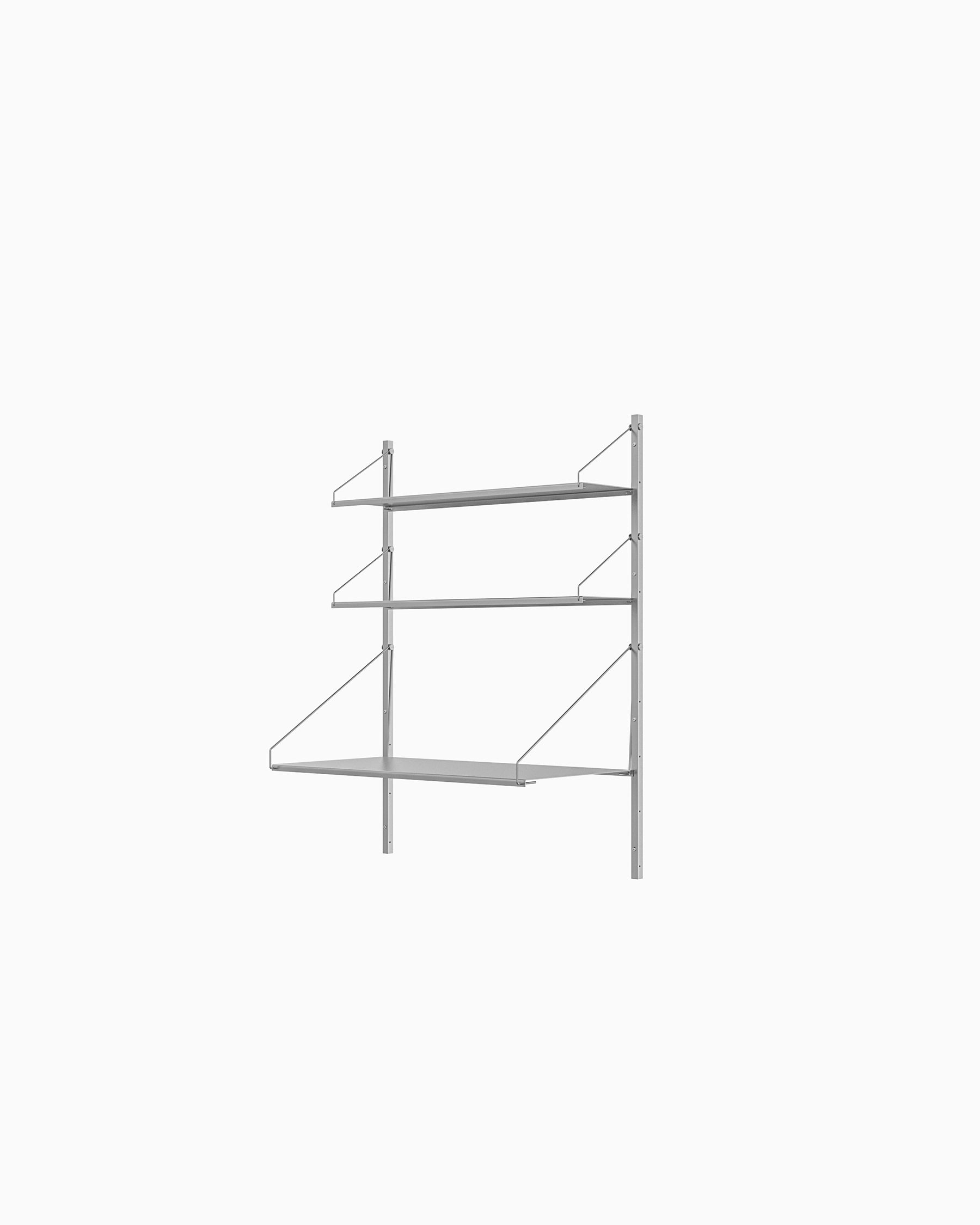 Shelf Library Desk Section - Stainless Steel H108xW80