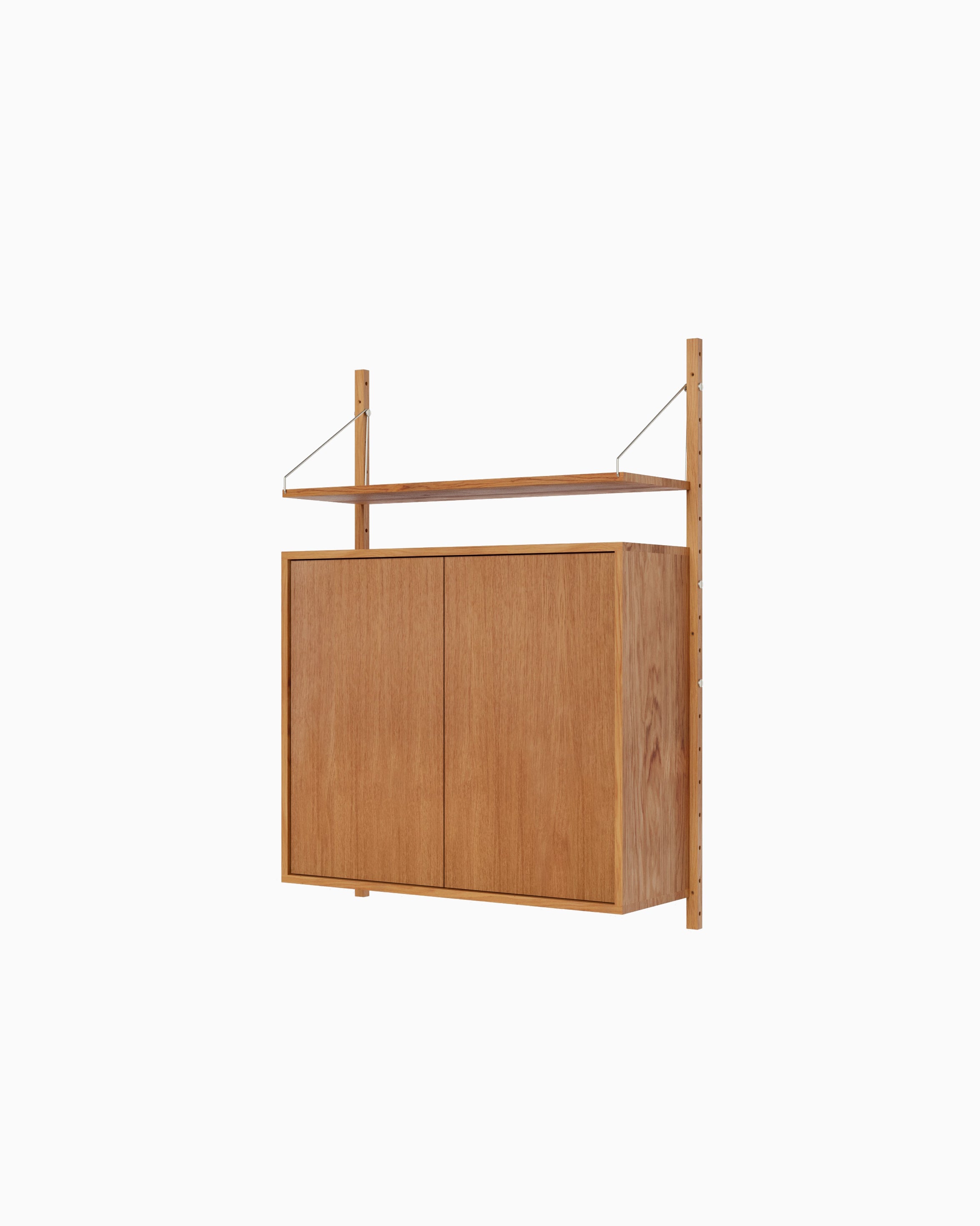 Shelf Library Medium Cabinet Section - Natural Oak H114xW80