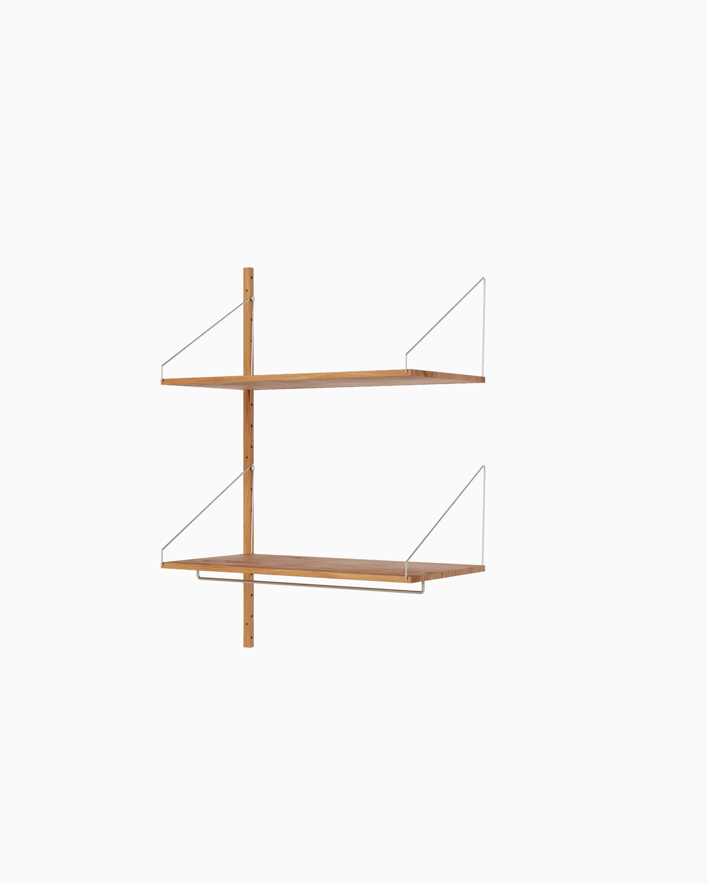 Shelf Library Add-On Hanger Section - Natural Oak H114xW80