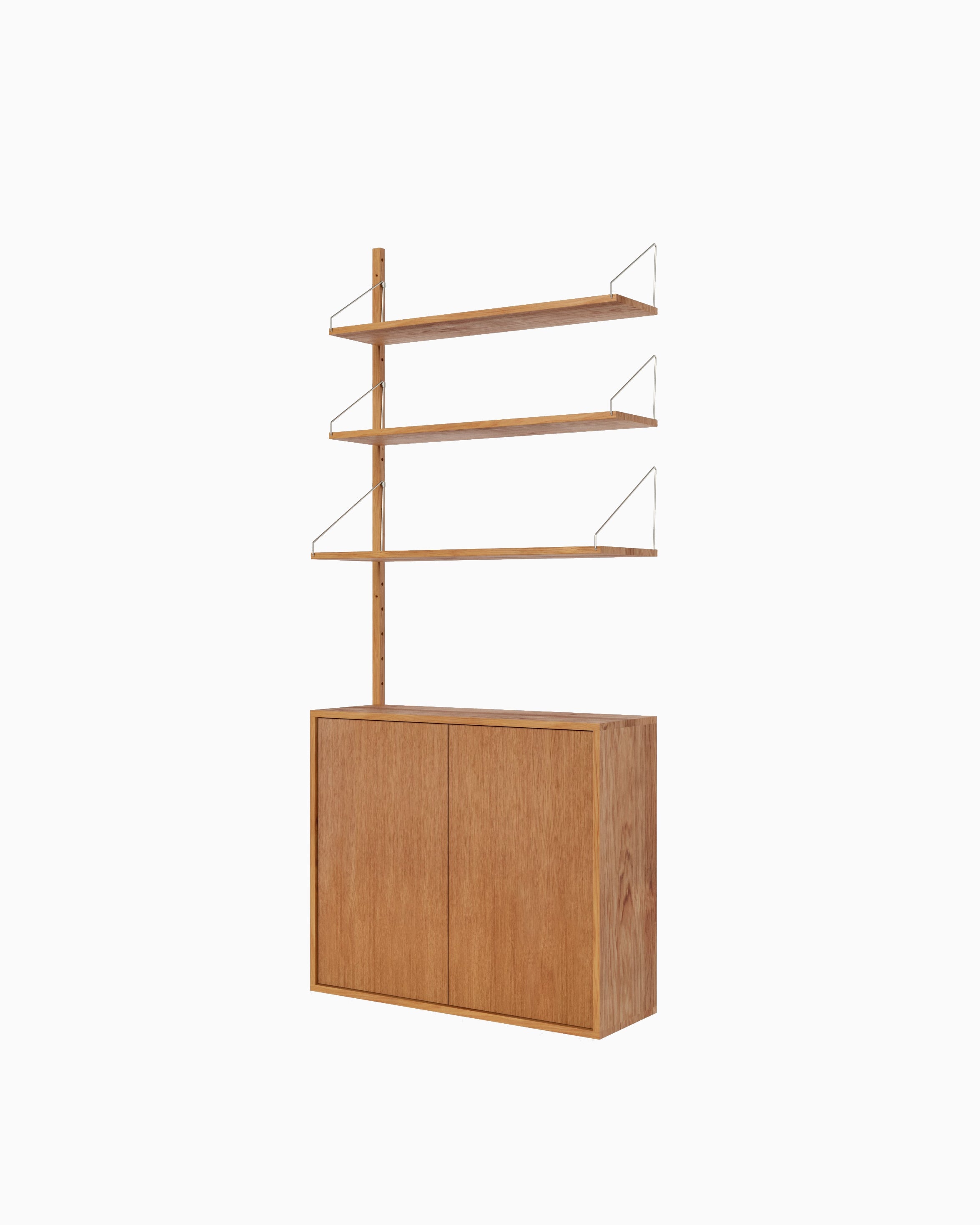Shelf Library Add-On Medium Cabinet Section - Natural Oak H185xW80
