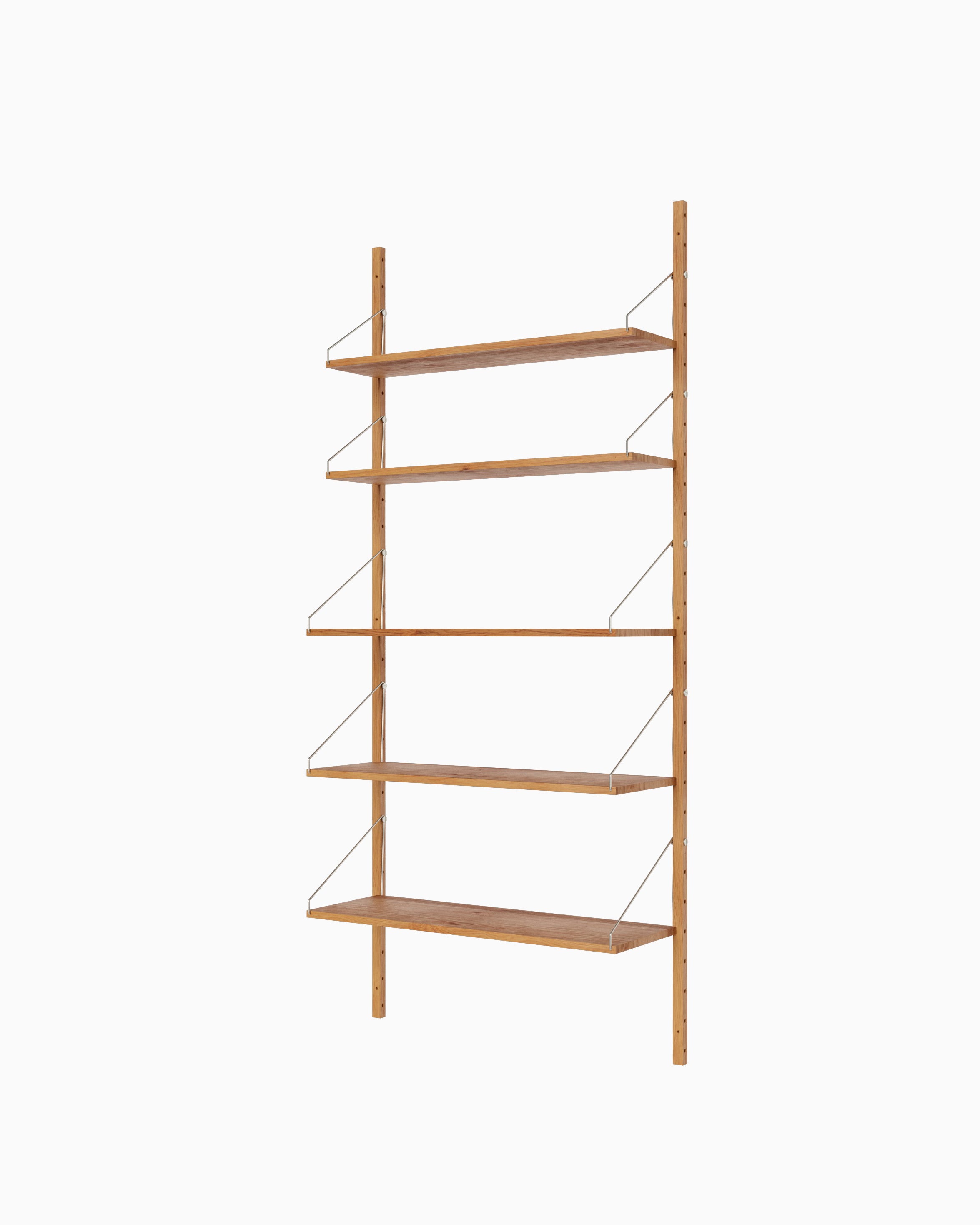 Shelf Library Single Section - Natural Oak H185xW80