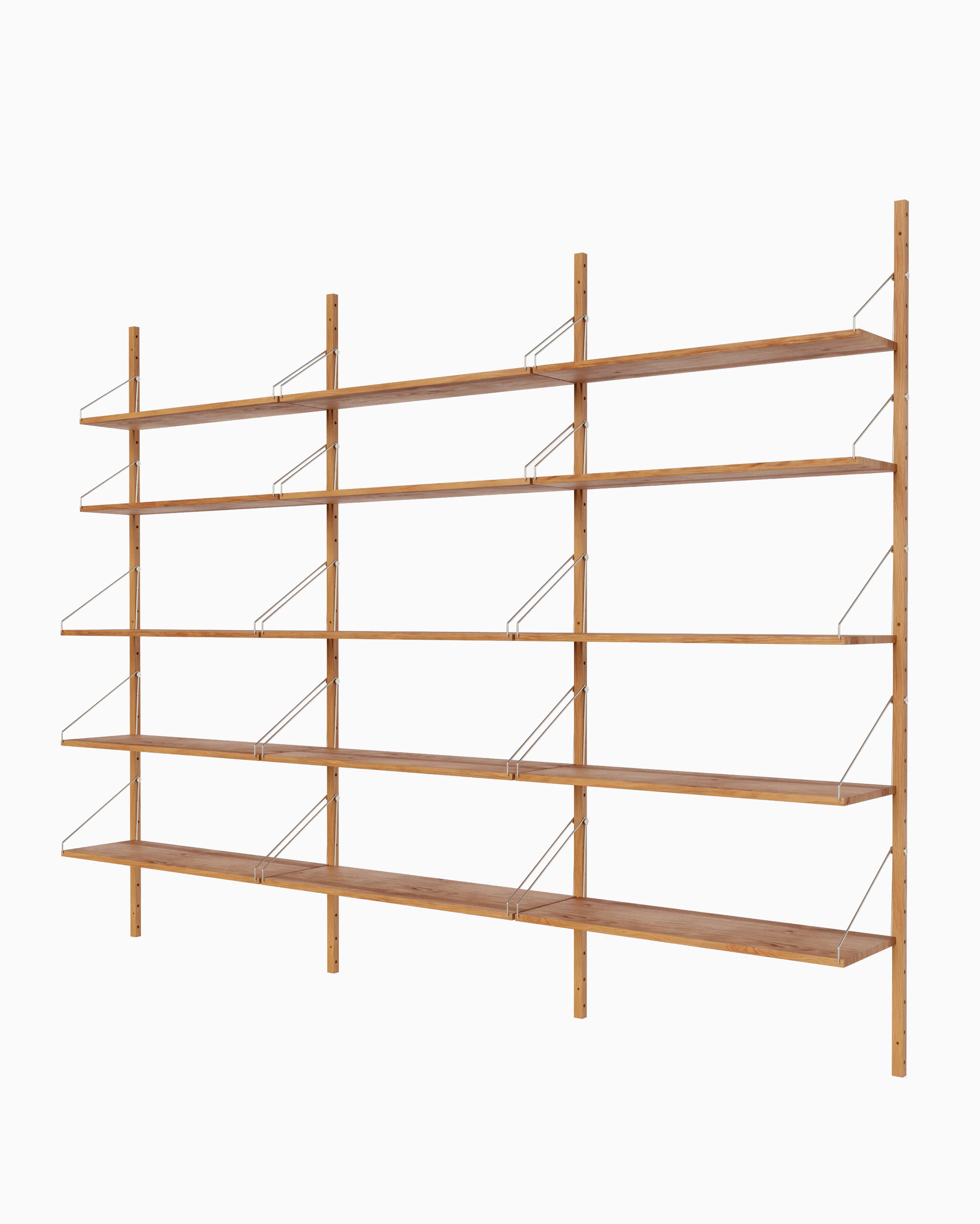 Shelf Library Triple Section - Natural Oak H185xW80