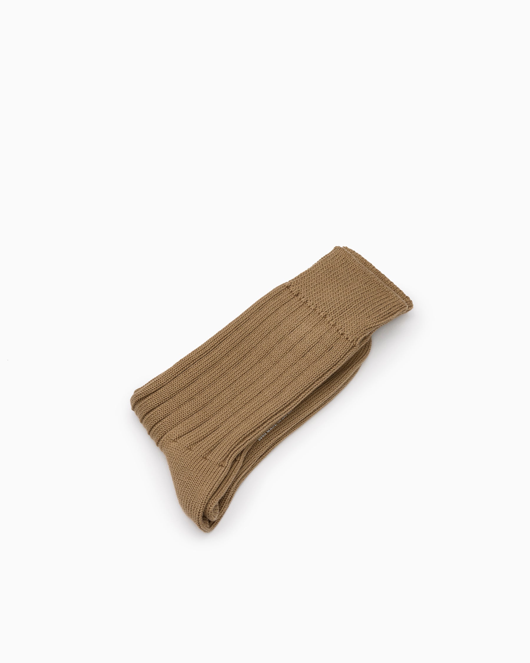 Egyptian Cotton Ribbed Socks - Café au Lait