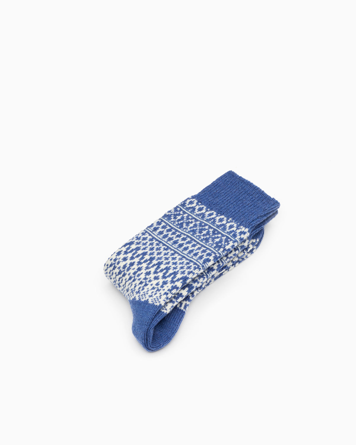 Wool Jacquard Socks - Seagull Blue