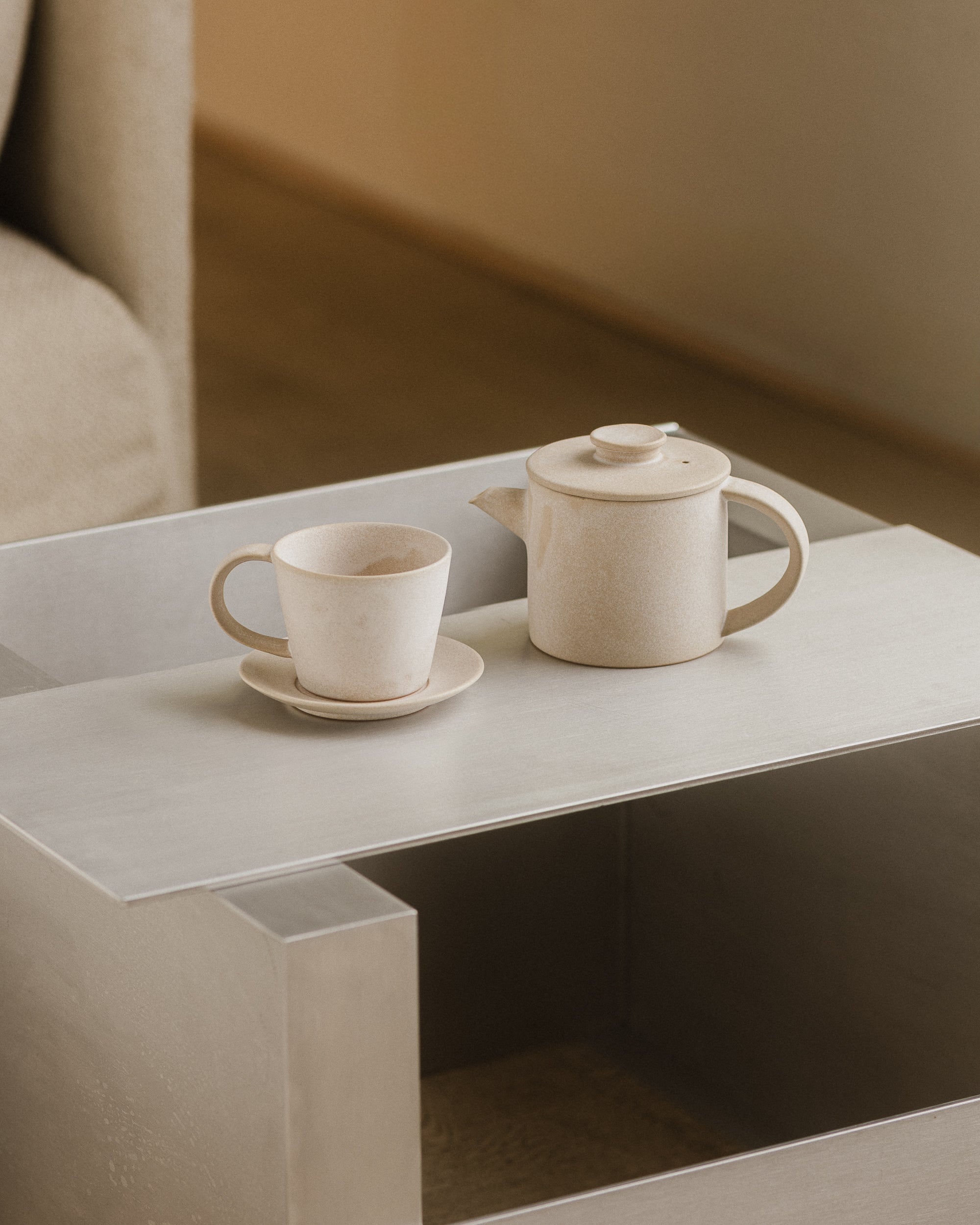 Coffee Cup and Saucer - Stone Beige