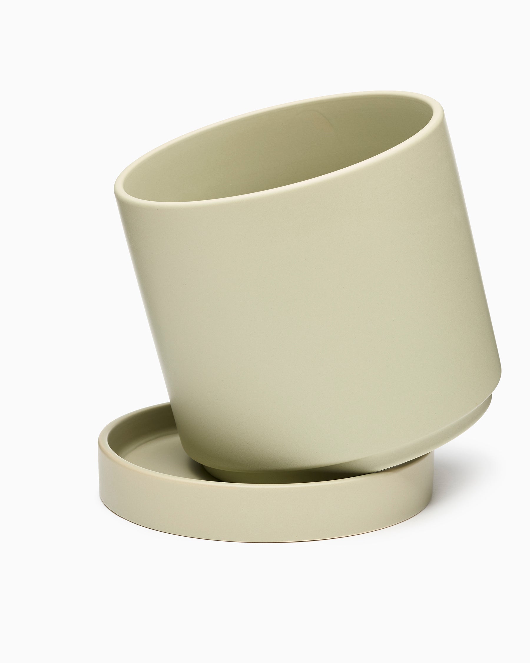 Romey Pot with Saucer- Light Green