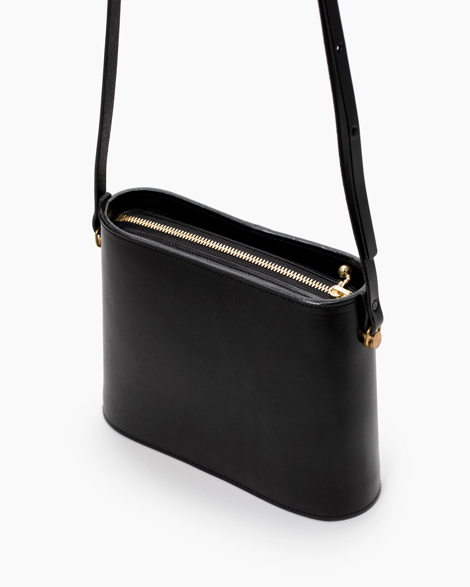 Leather Shoulder Bag - Black