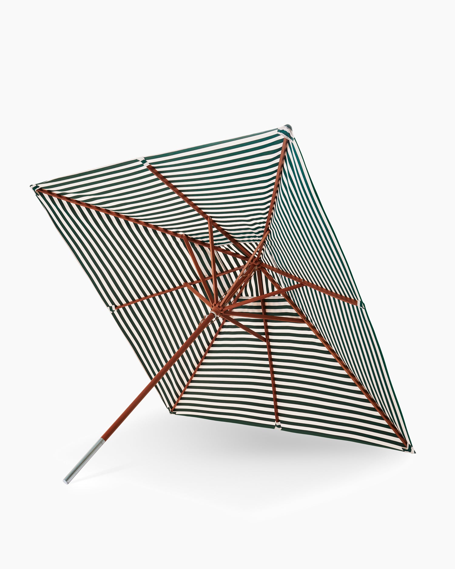 Messina Umbrella 300 - Light Apricot/Dark Green Stripe