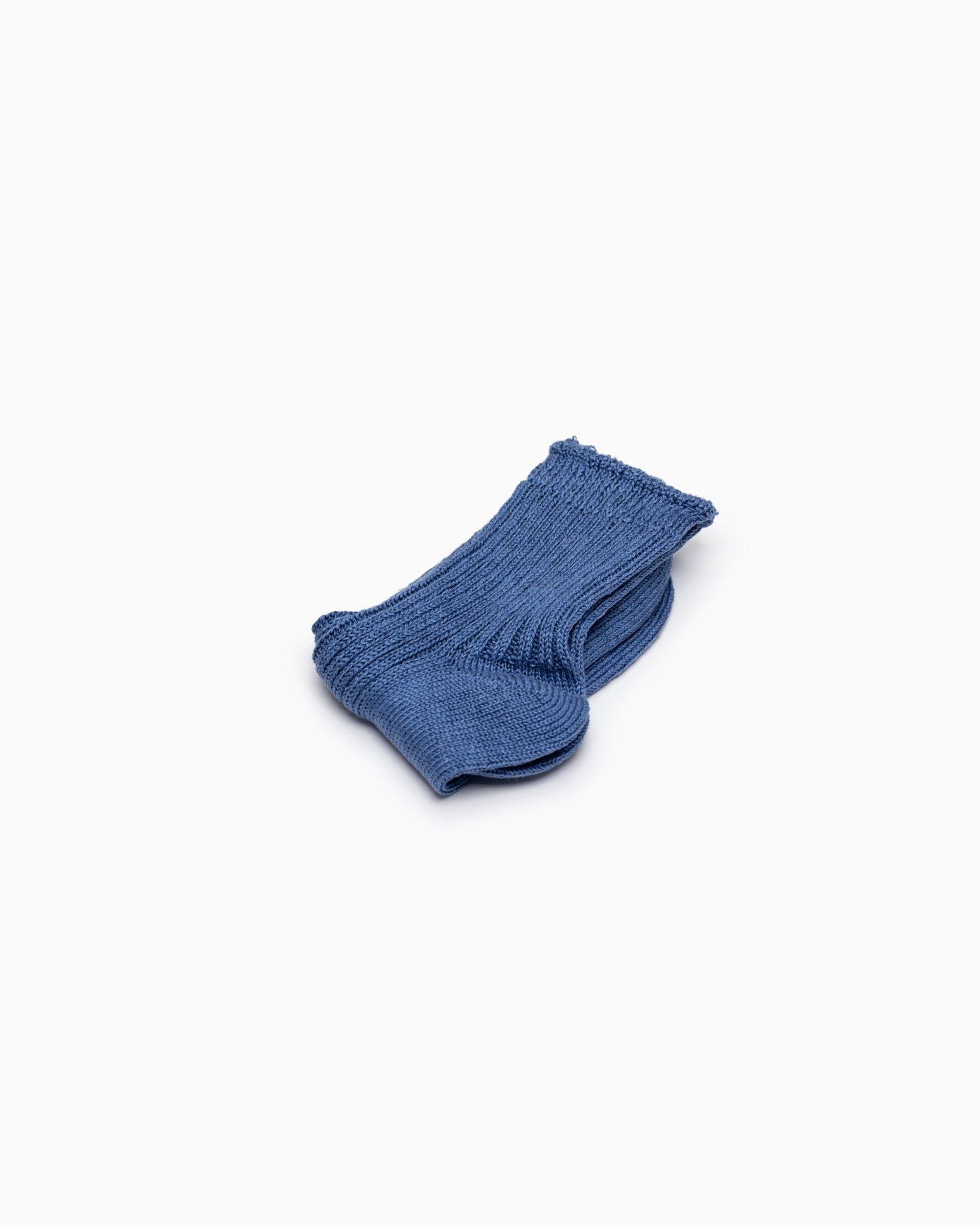 Linen Ribbed Socks - Blue