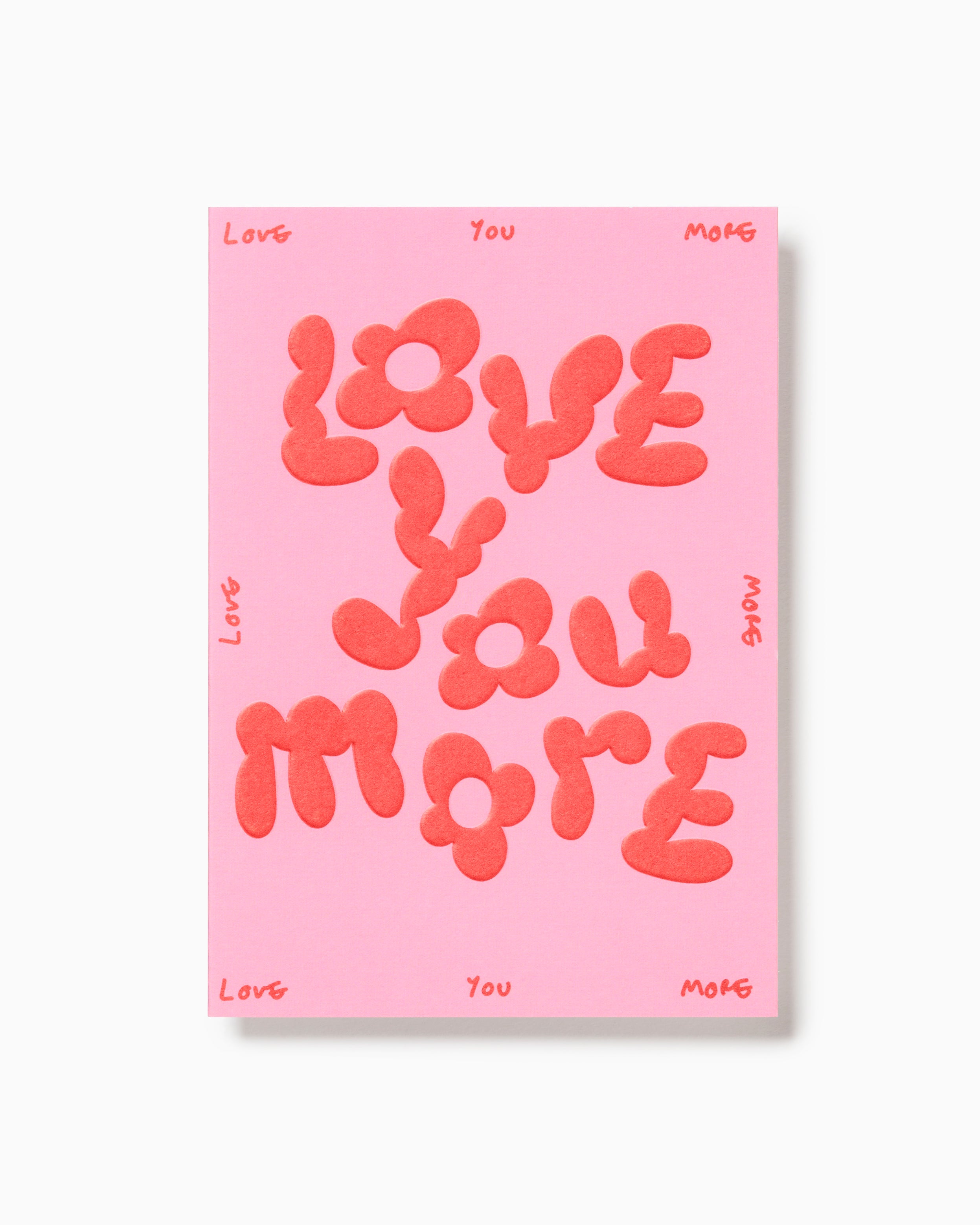 Love Love Love Embossed Greetings Card