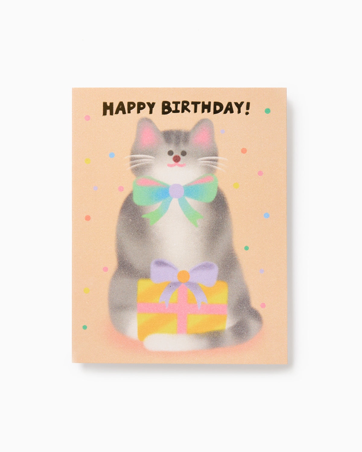 Cat & Bow Tie Birthday Greetings Card