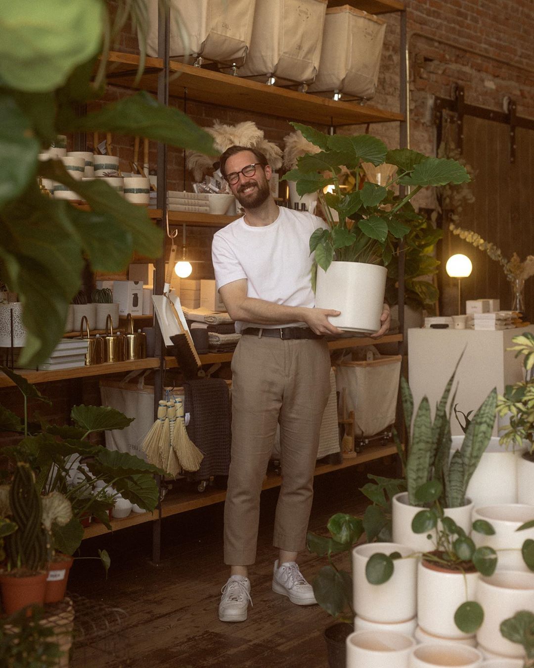 Large Matte White Cylinder Pot