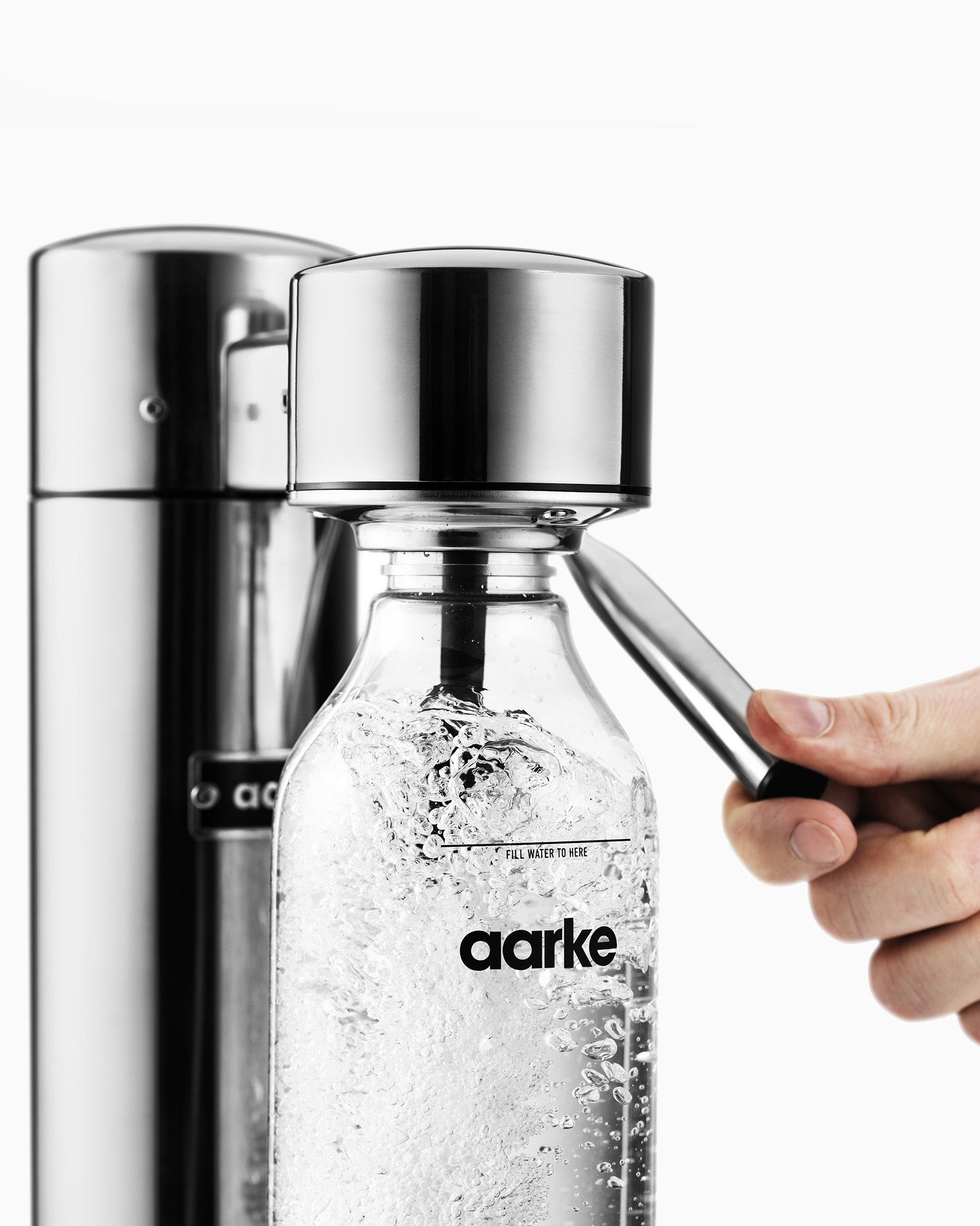 aarke Pack of 2 small PET bottles for carbonator 3, BPA-free with stainless  steel details, 450 ml