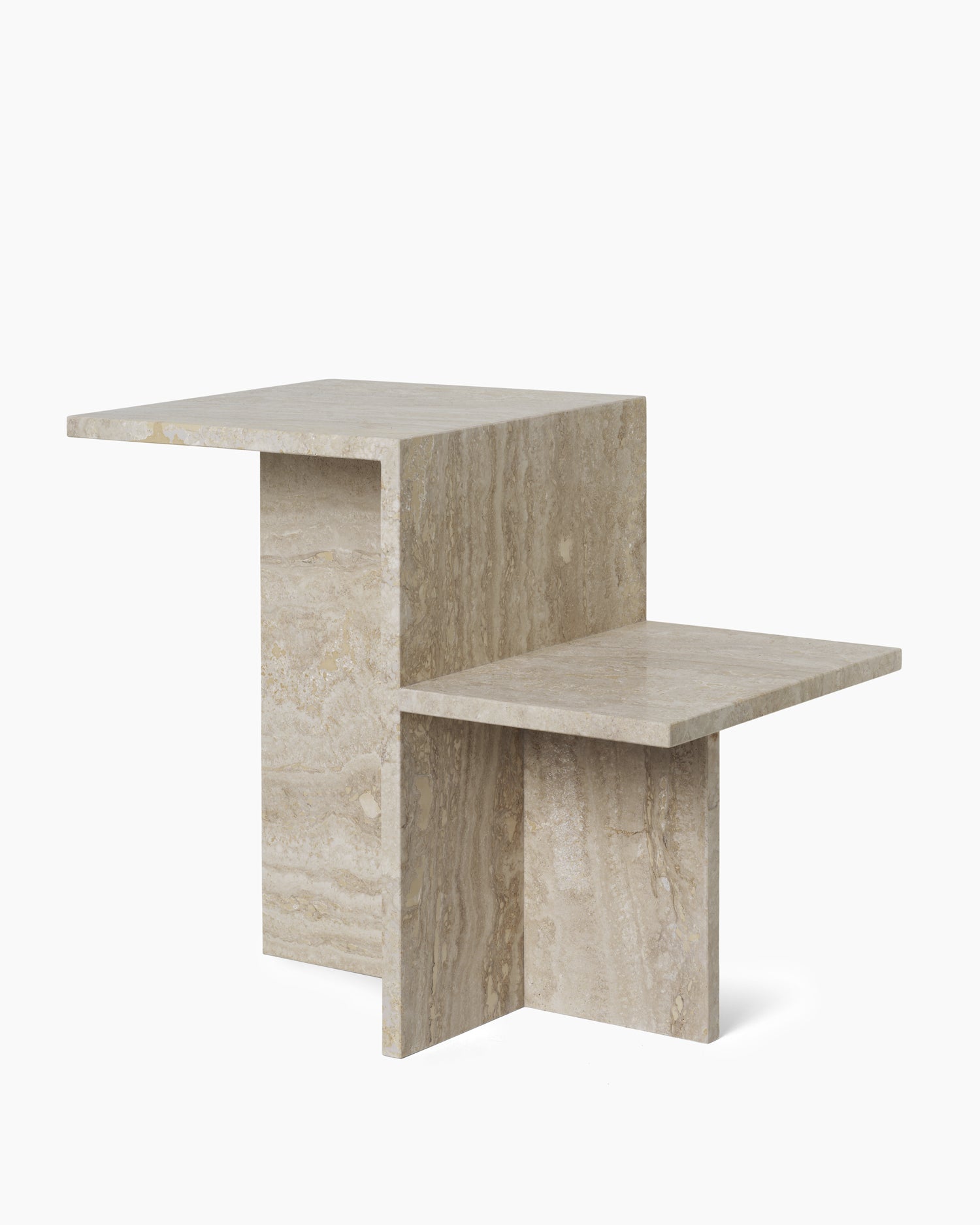 Distinct Side Table - Travertine