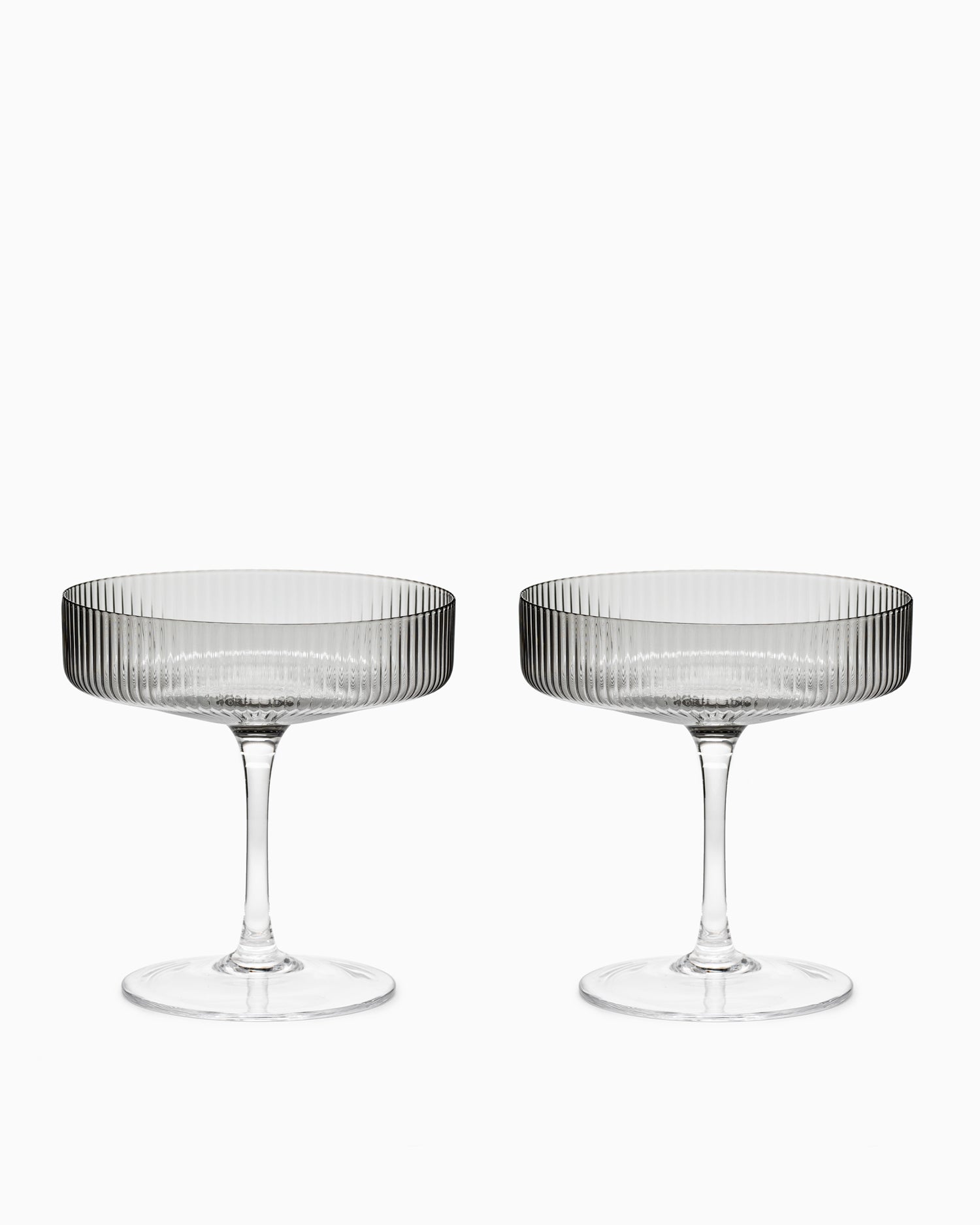 Ripple Champagne Saucer Set of 2 - Smoked