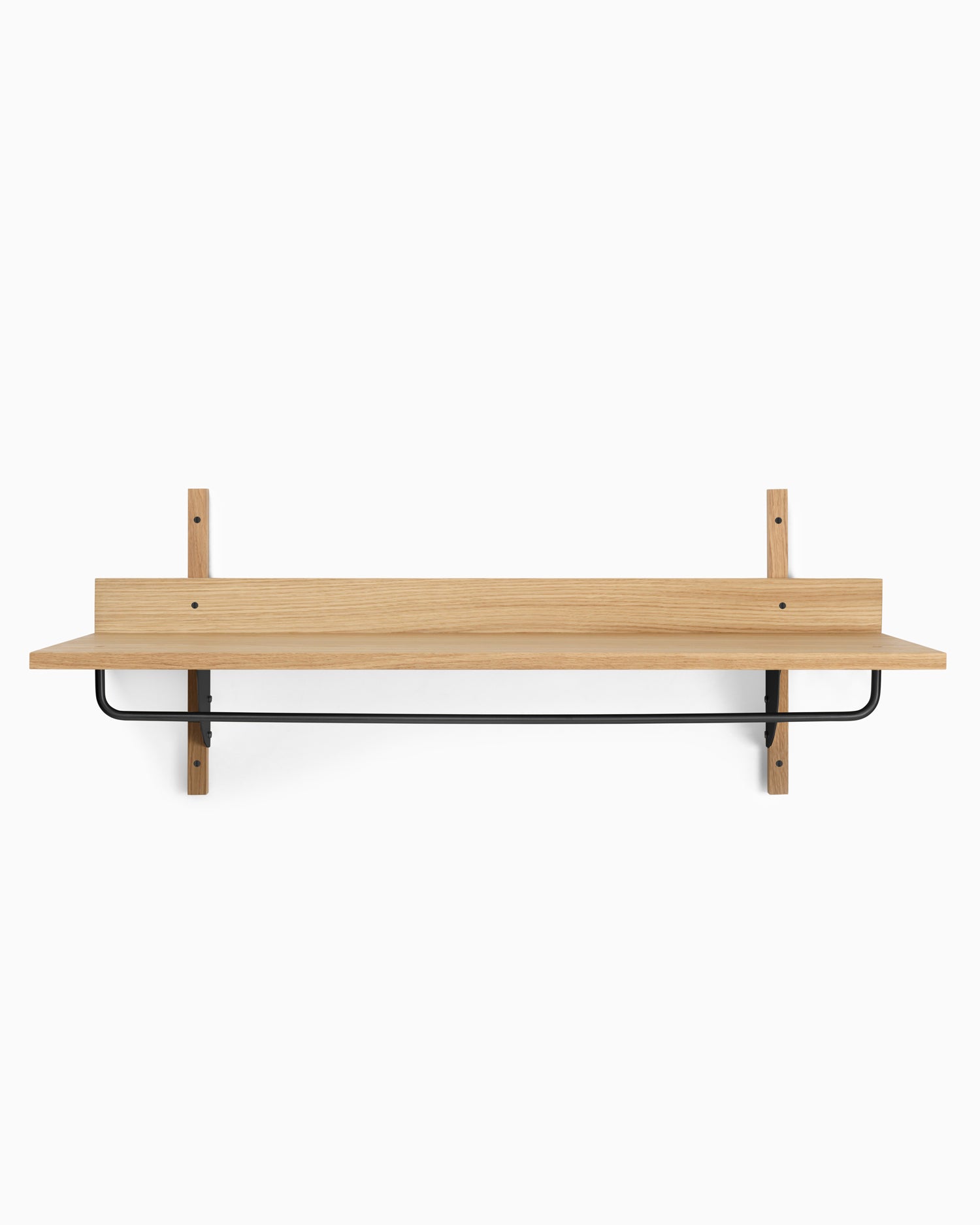 Sector Rack Shelf- Oak/Black Brass