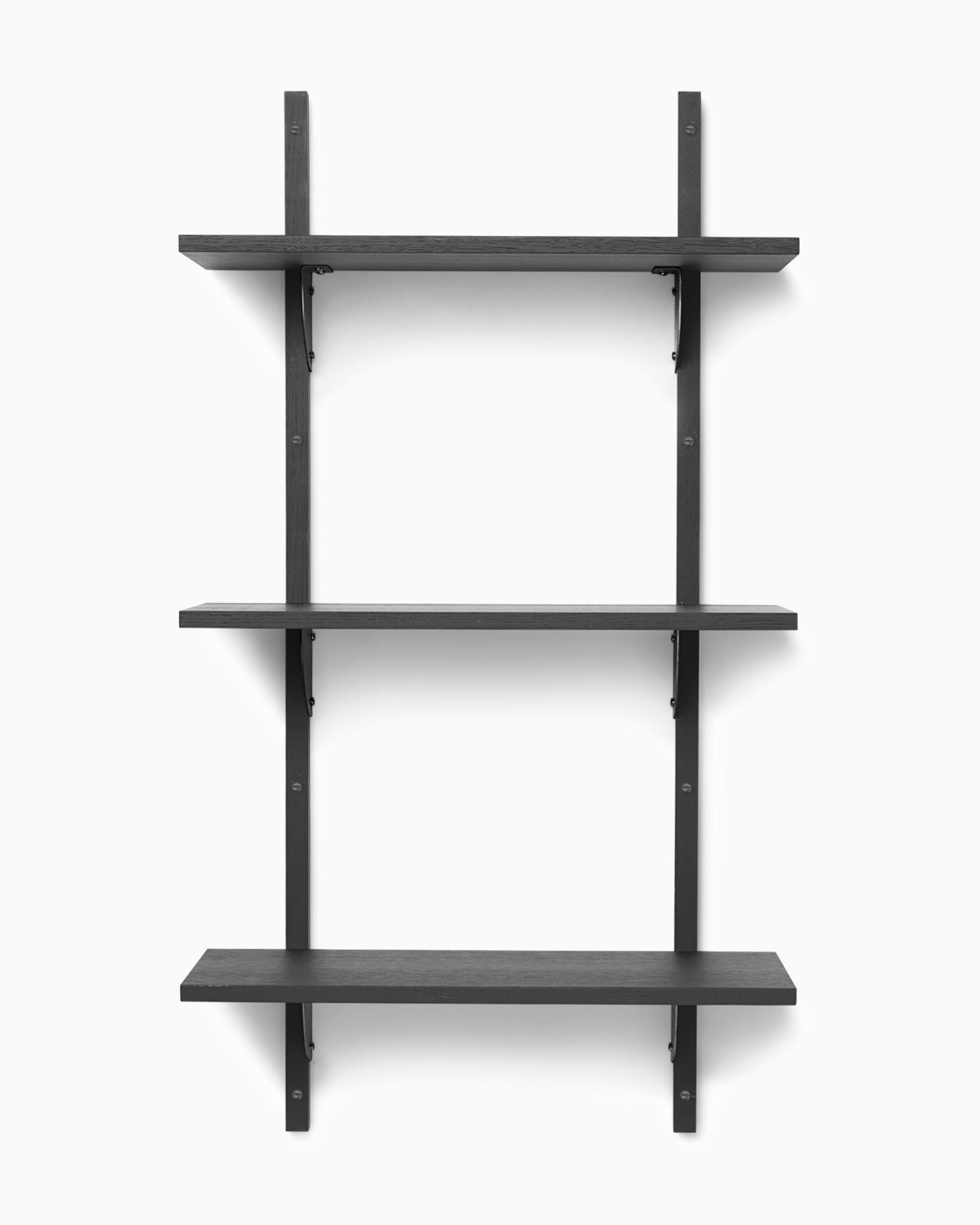 Sector Shelf Triple Narrow - Black Ash/Black Brass