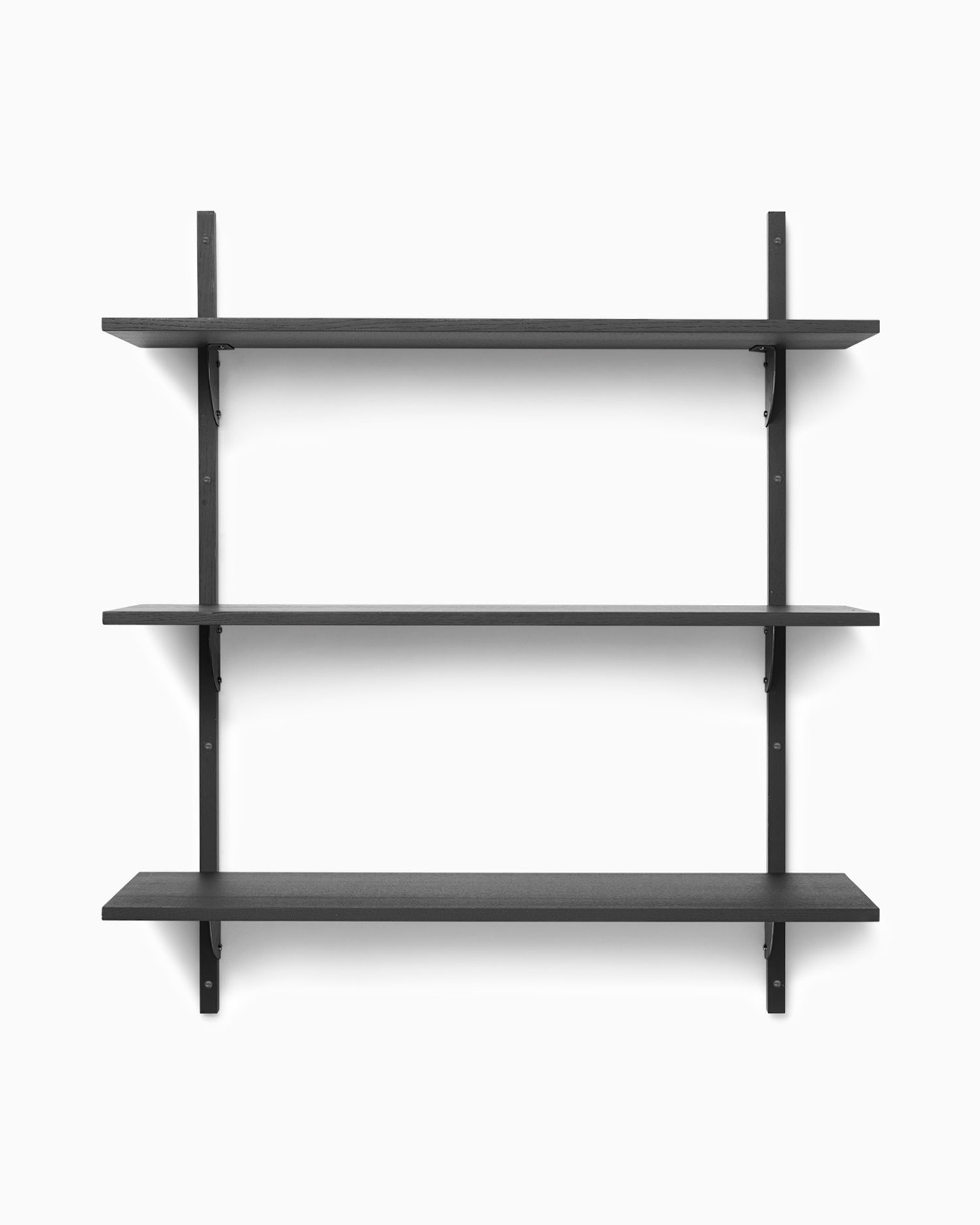 Sector Shelf Triple Wide - Black Ash/Black Brass