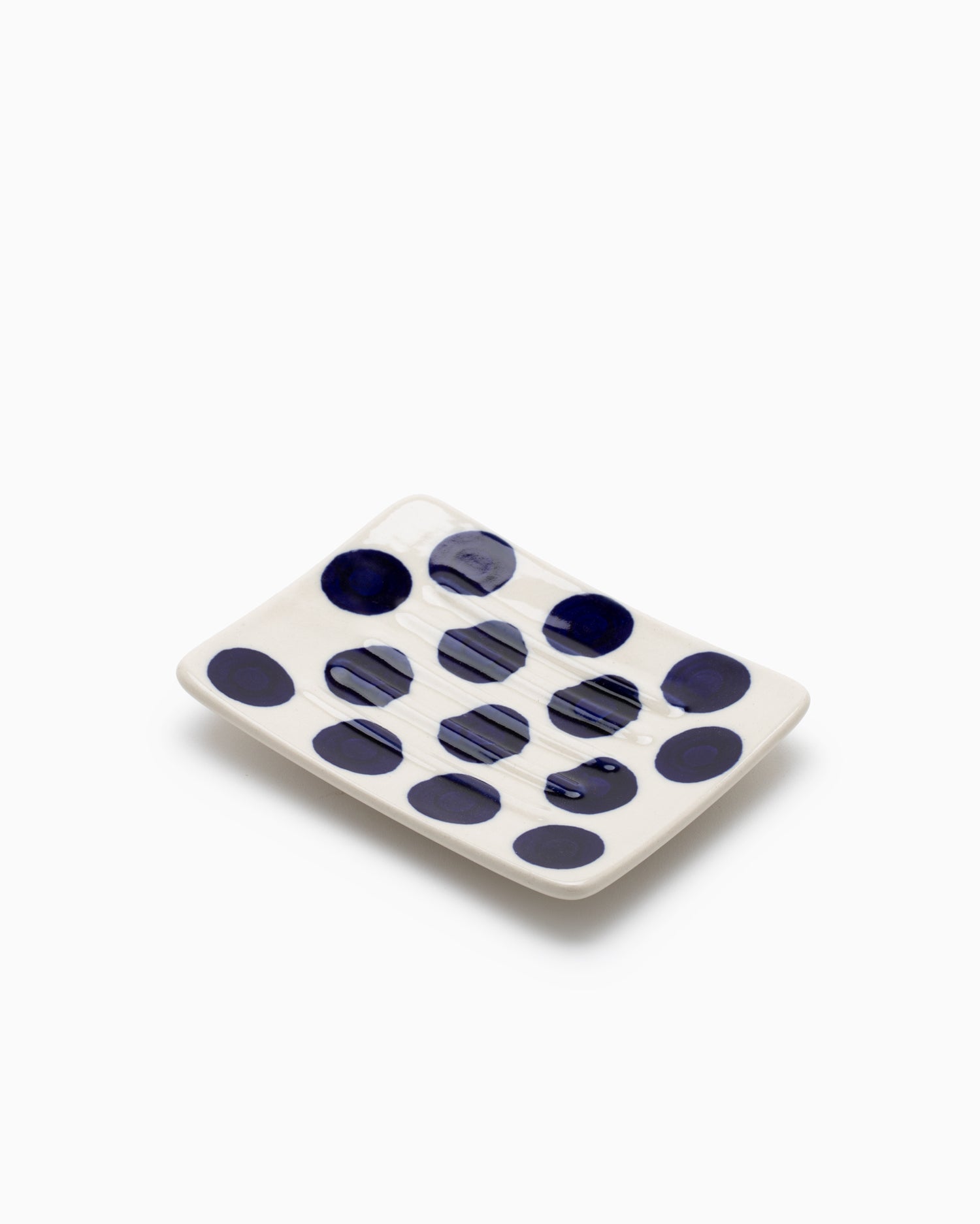 Indigo Dotted Ceramic Soap Dish