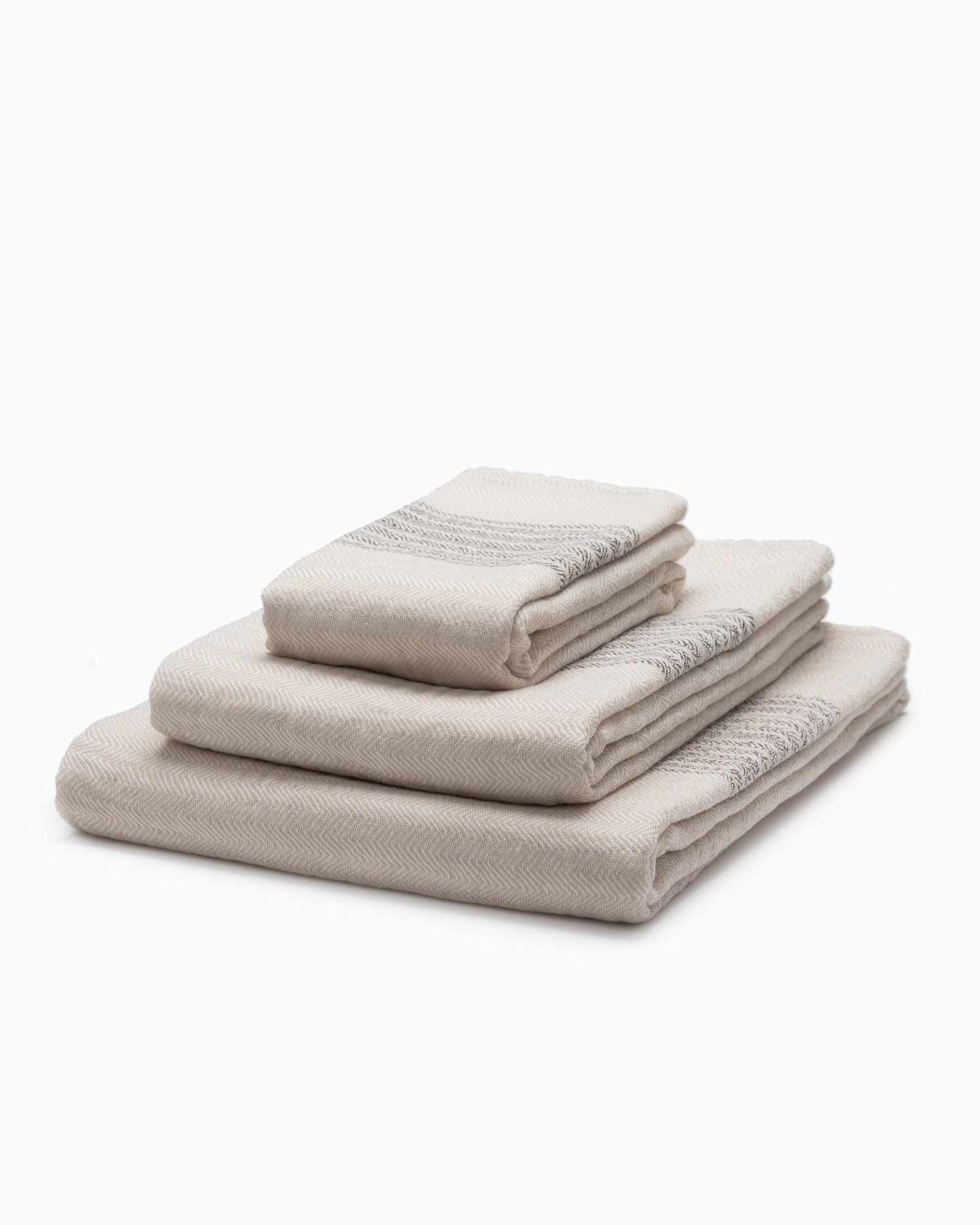 Flax Line Organic Hand Towel - Beige