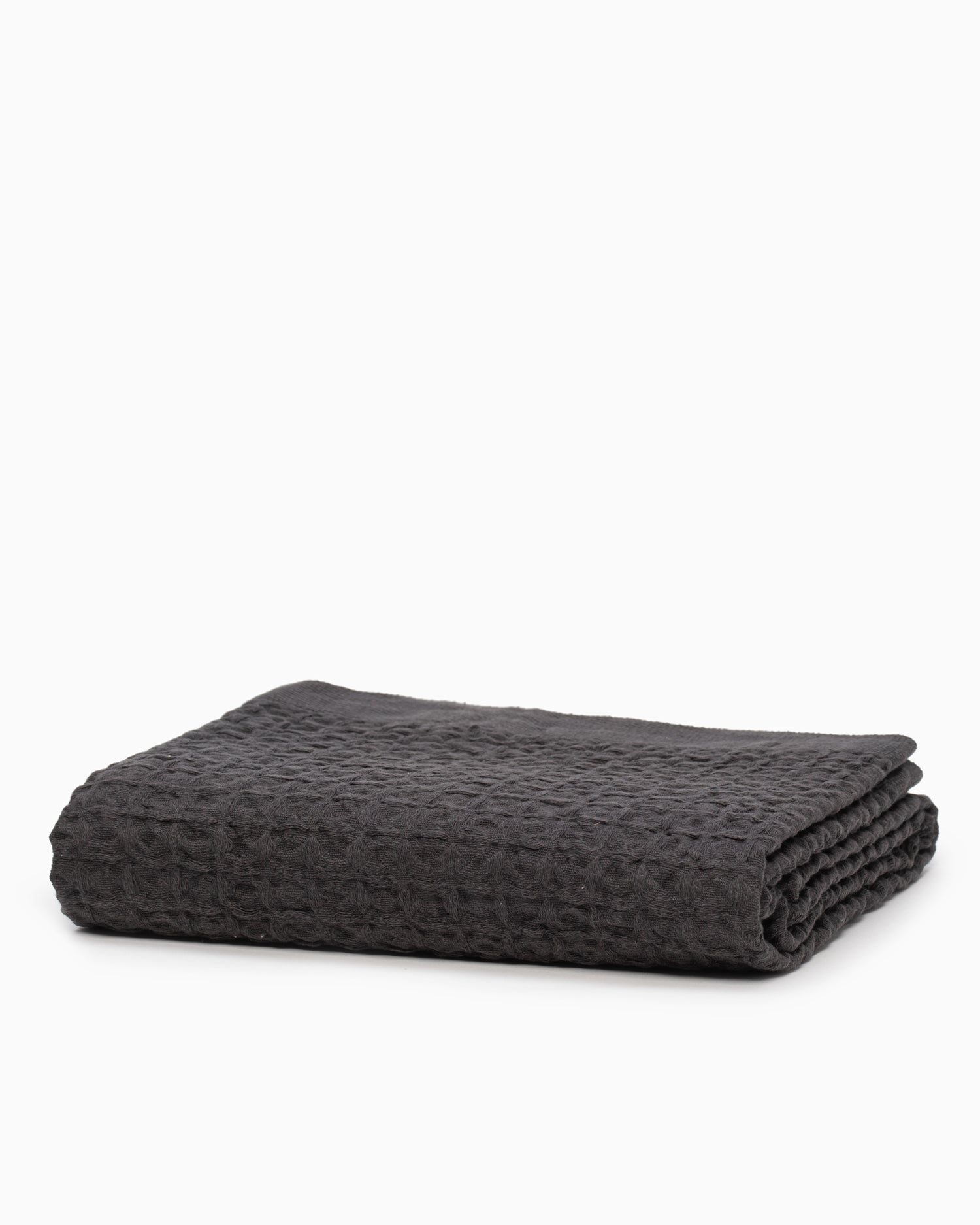Lattice Linen Bath Towel - Charcoal