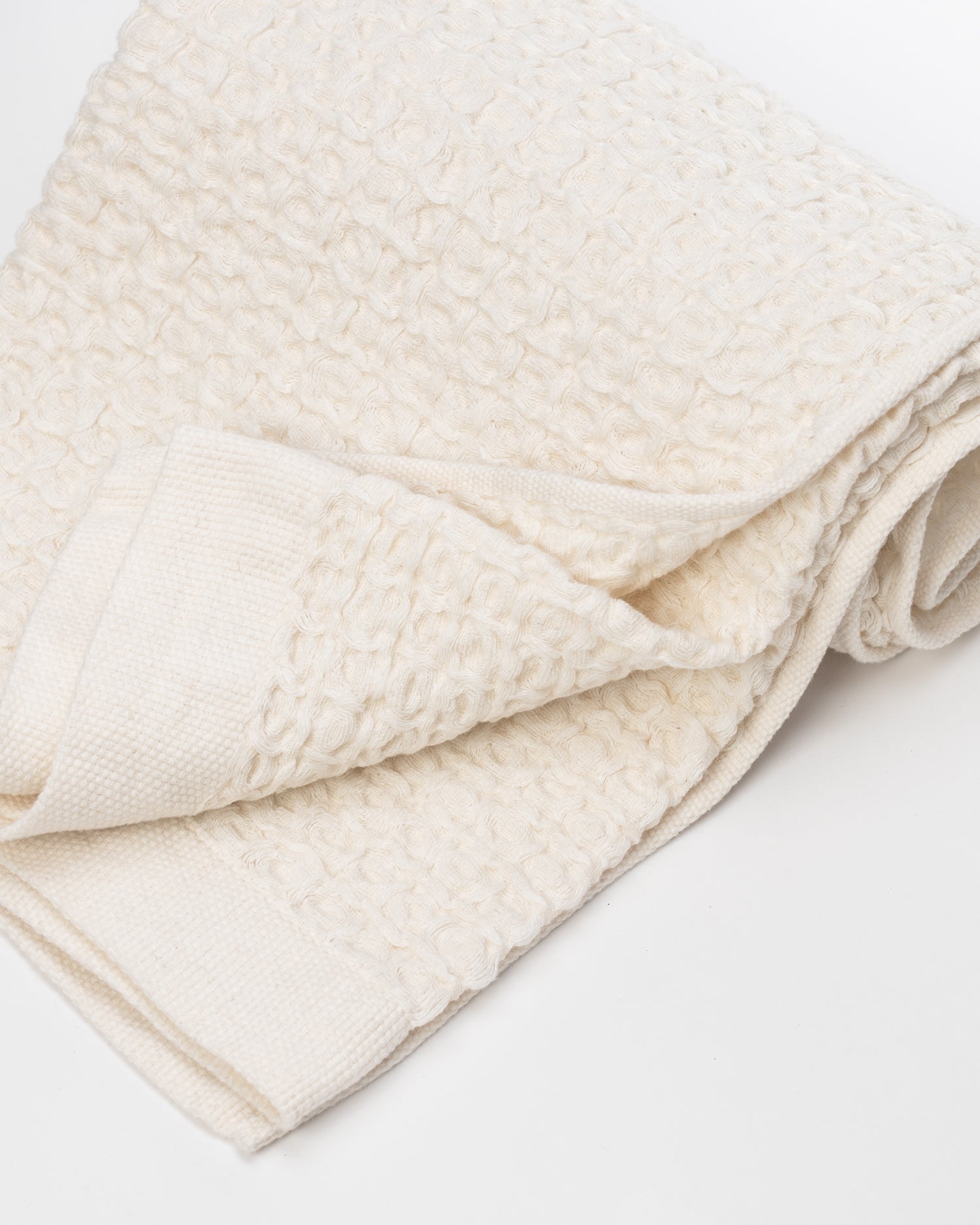 Lattice Linen Waffle Towel, Ivory