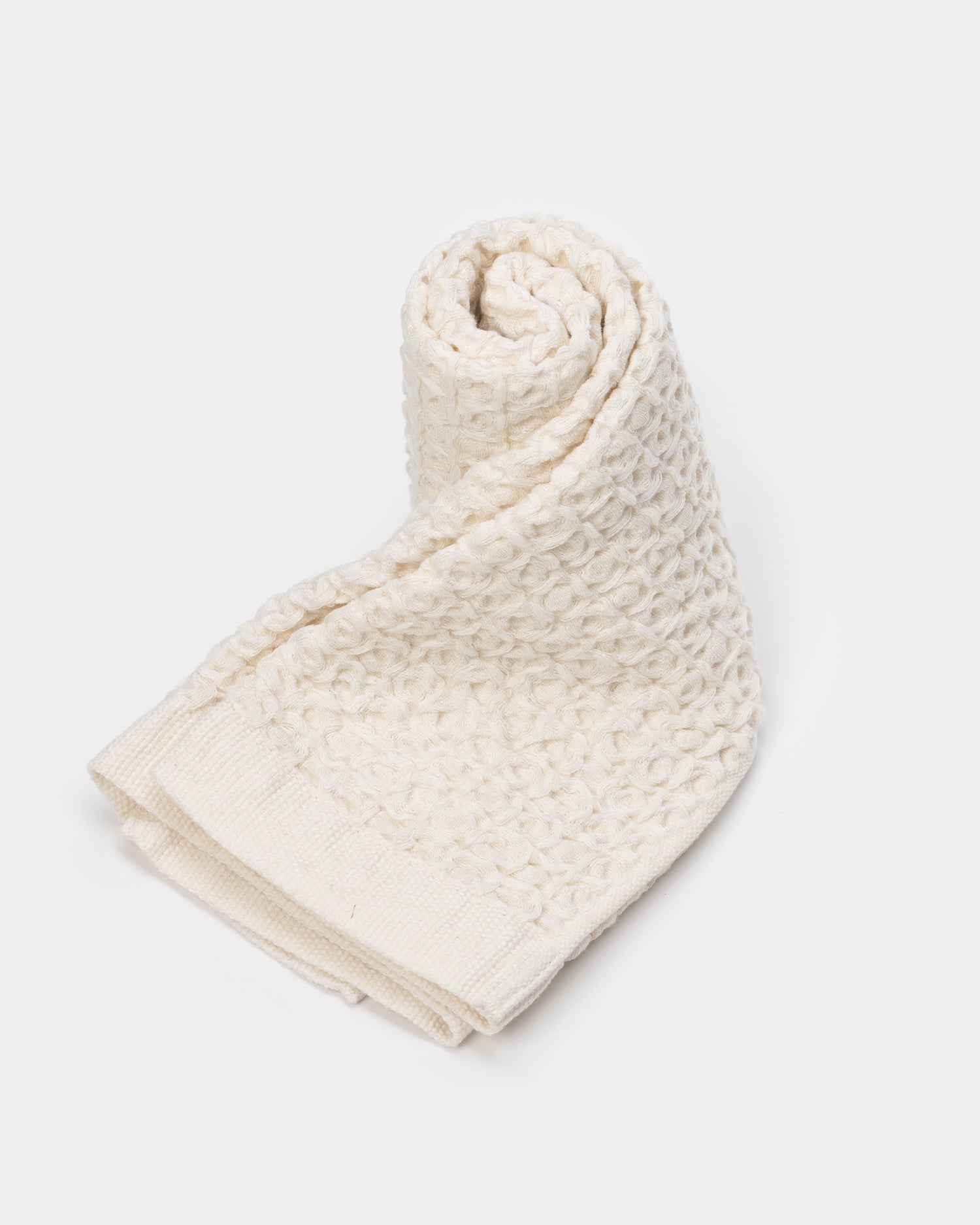Lattice Linen Hand Towel - Ivory