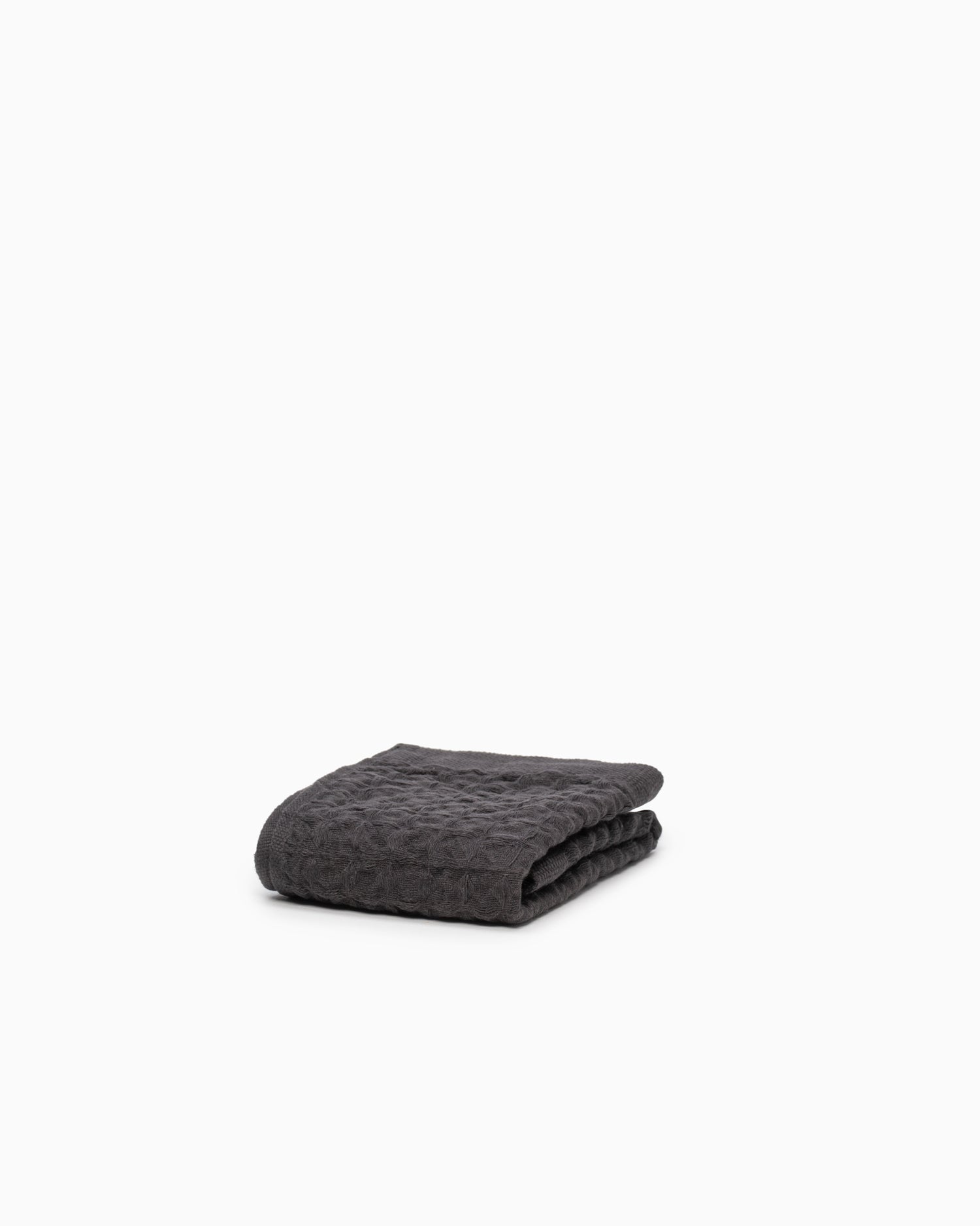 Lattice Linen Washcloth - Charcoal