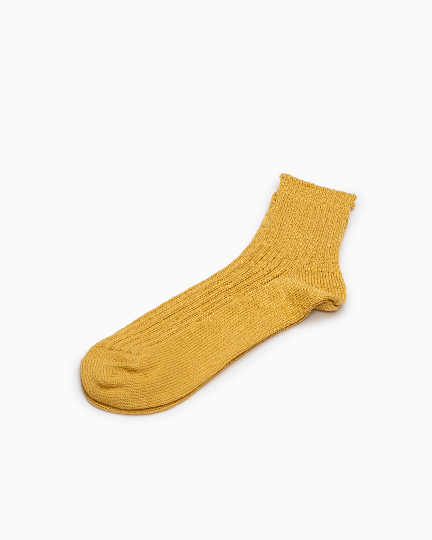 Linen Ribbed Socks - Yellow