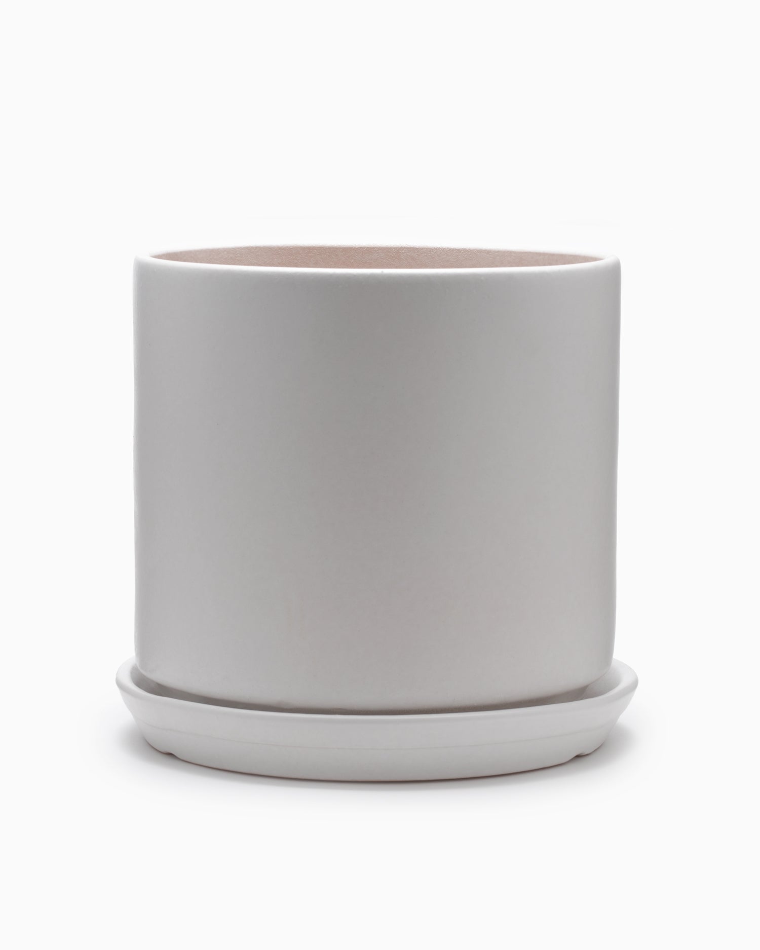 X-Large Matte White Cylinder Pot