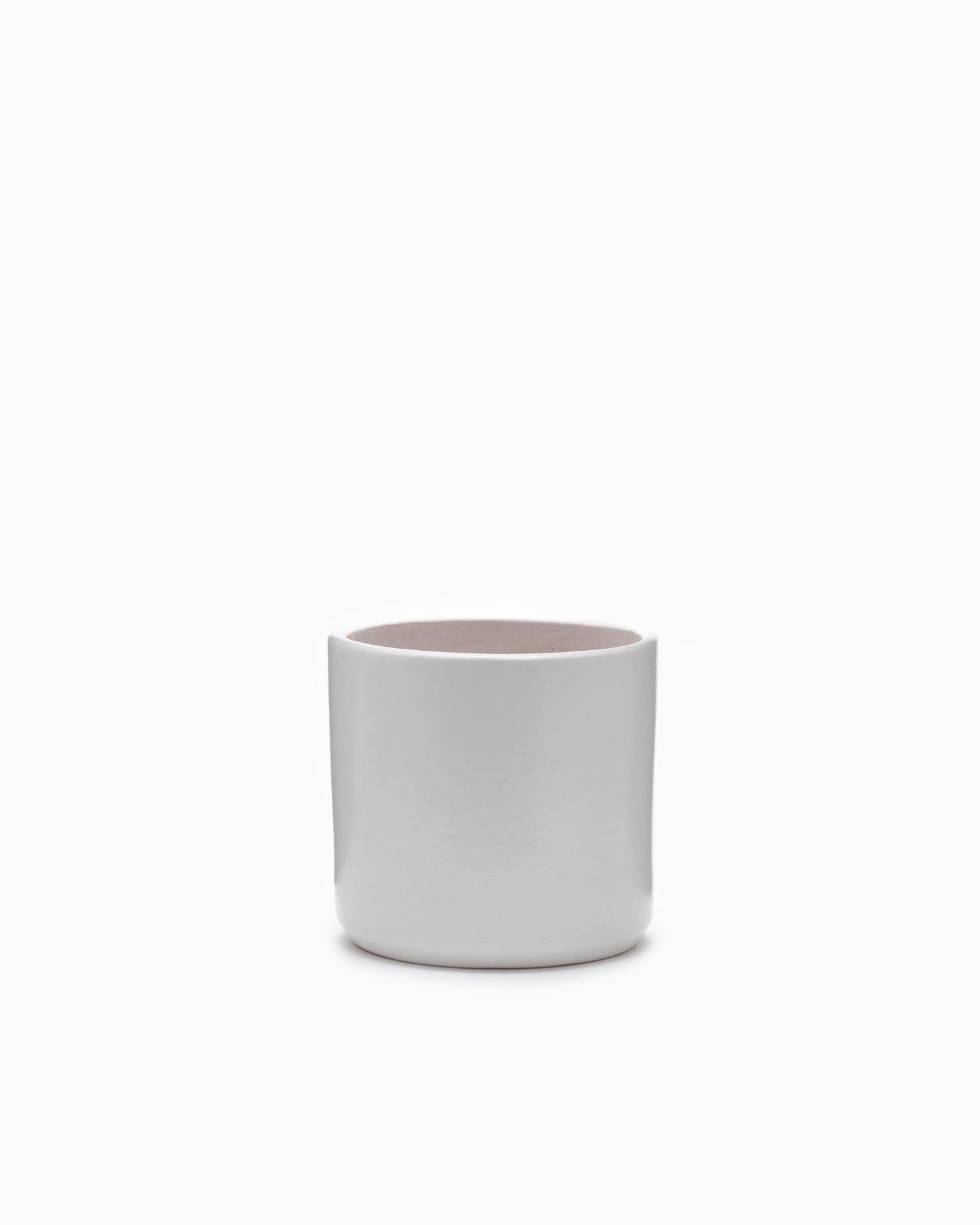 Small Matte White Cylinder Pot