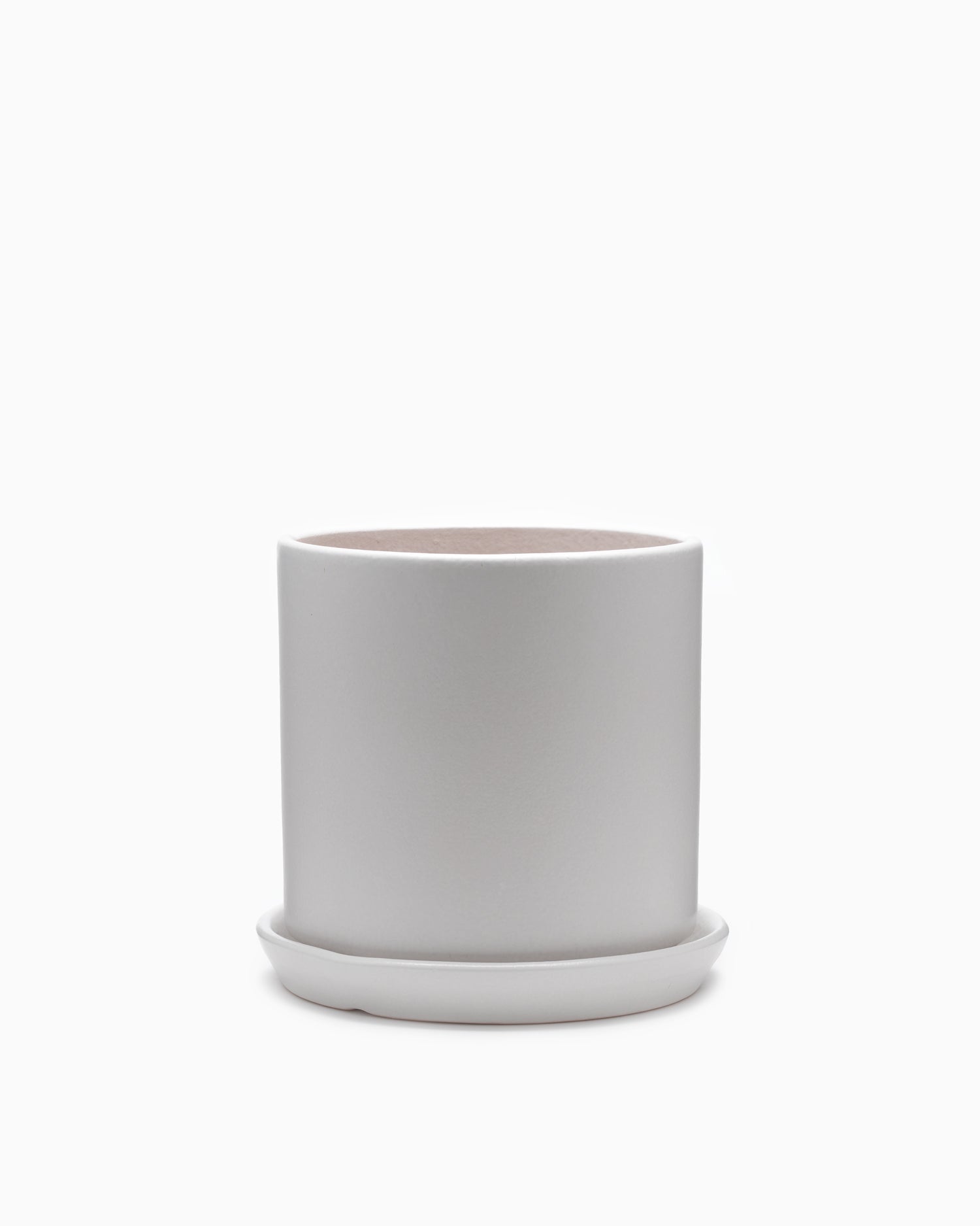 Medium Matte White Cylinder Pot