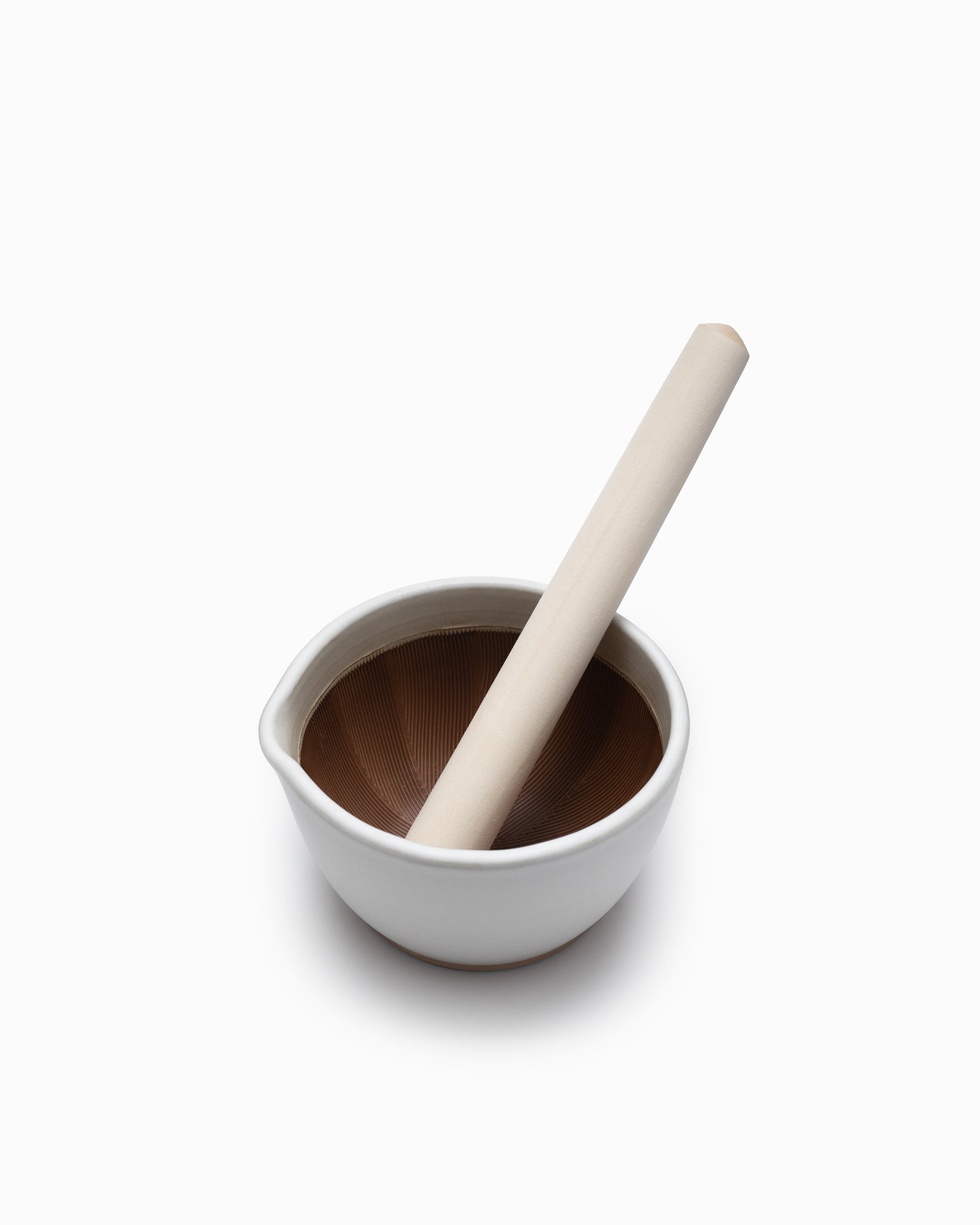 Mujun Suribachi Pestle & Mortar Medium - White