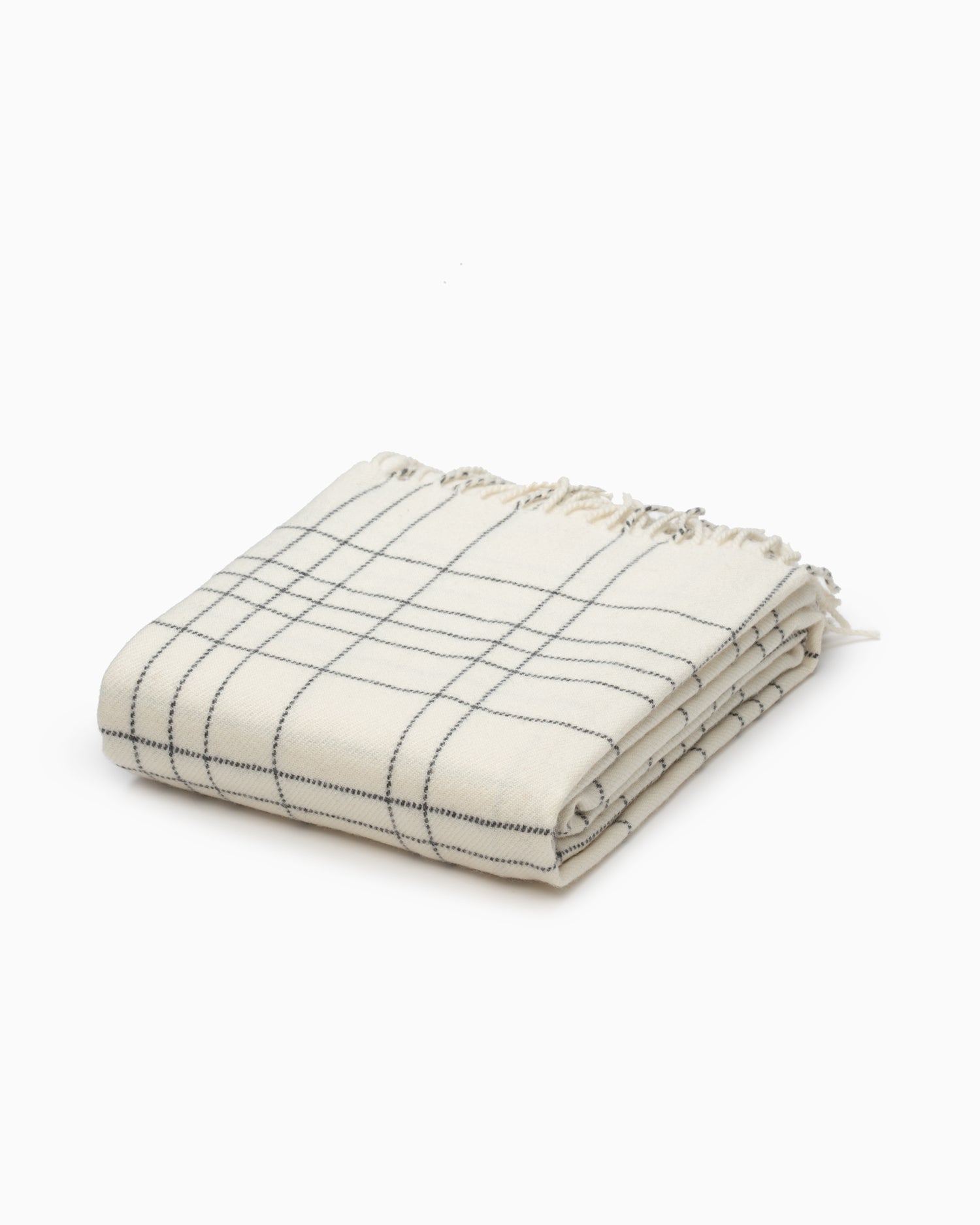 OFS. Merino Lambswool Throw - White Graph