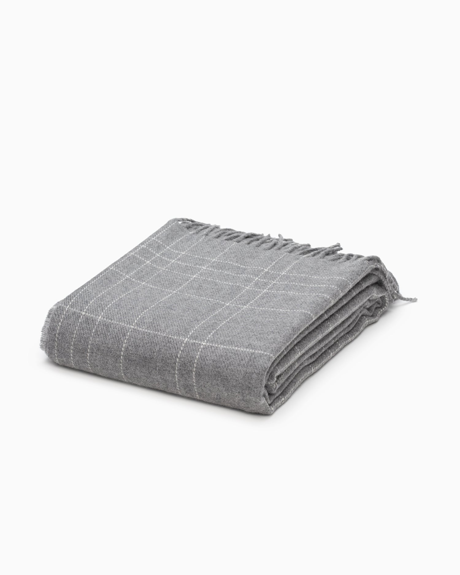 OFS. Merino Lambswool Throw - Grey Graph