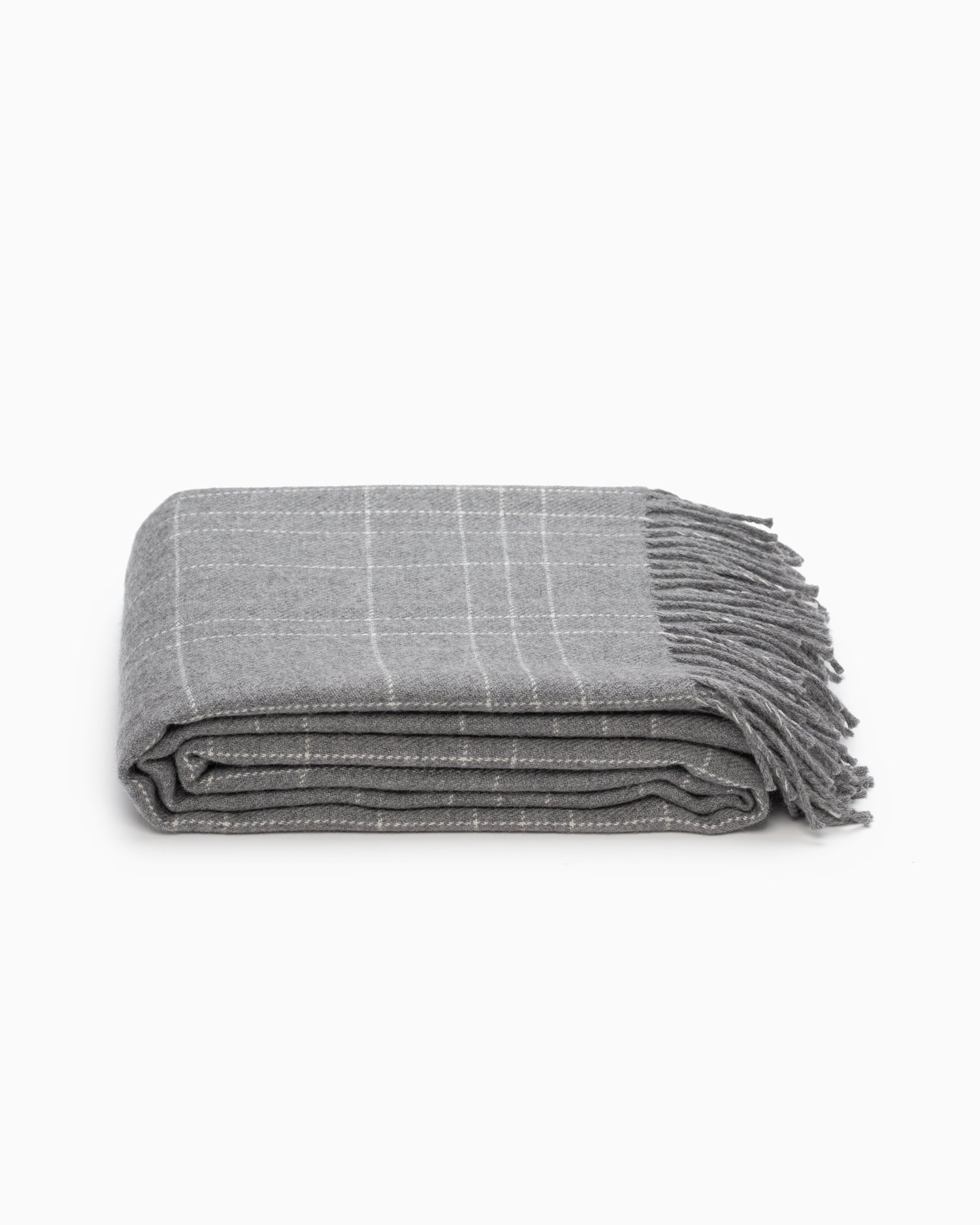 OFS. Merino Lambswool Throw - Grey Graph