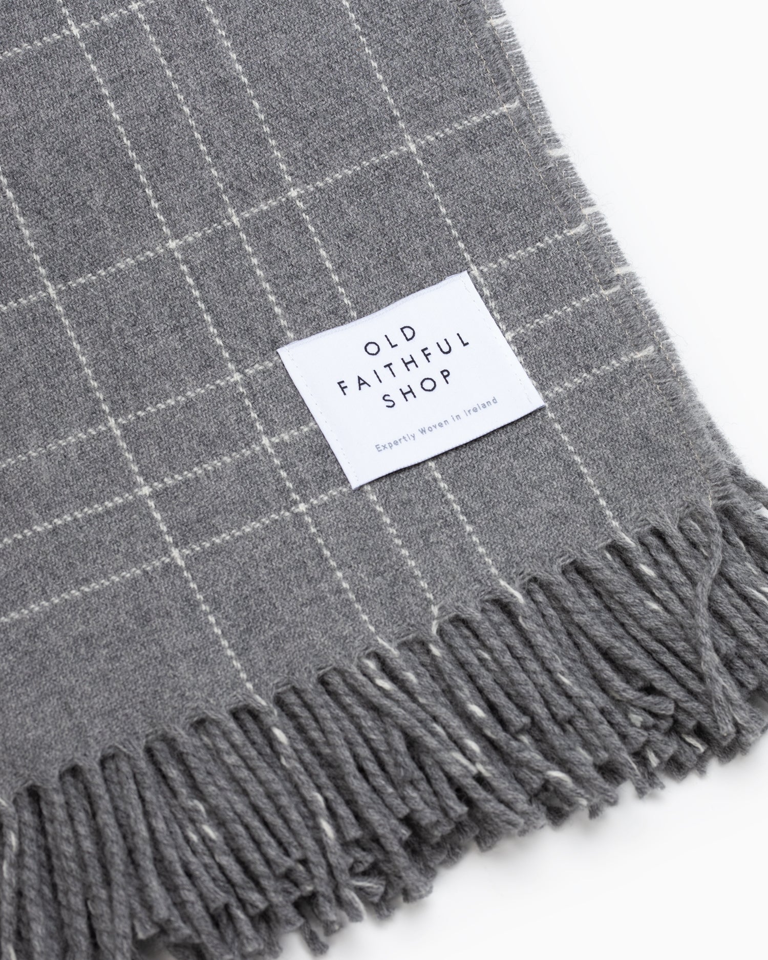 OFS. Merino Lambswool Throw - Grey Graph