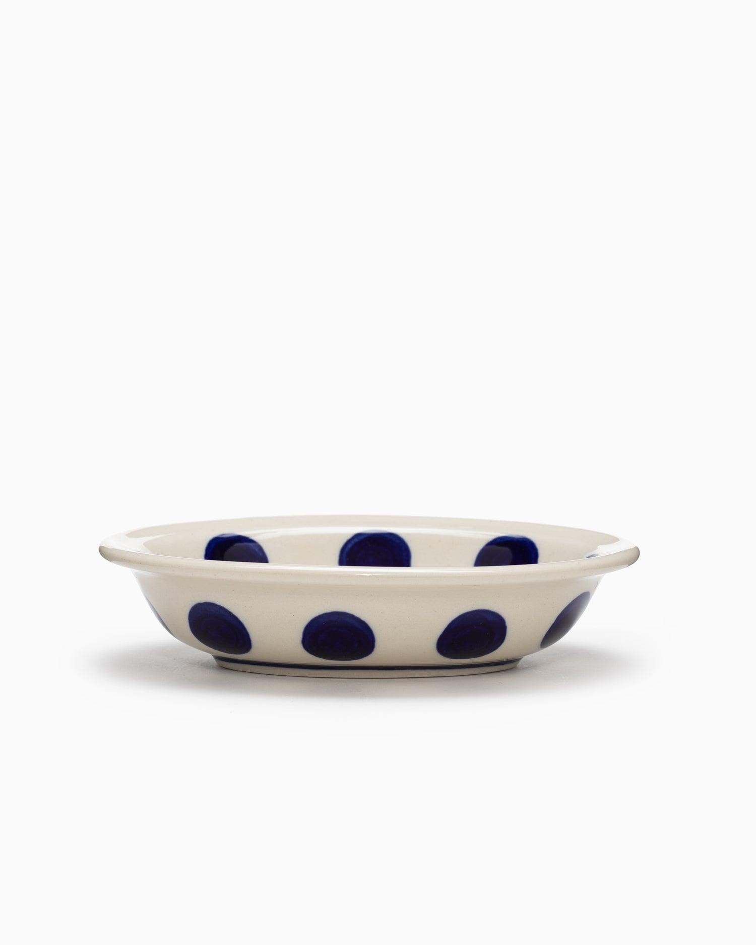 Indigo Dotted Round Ceramic Soap Dish