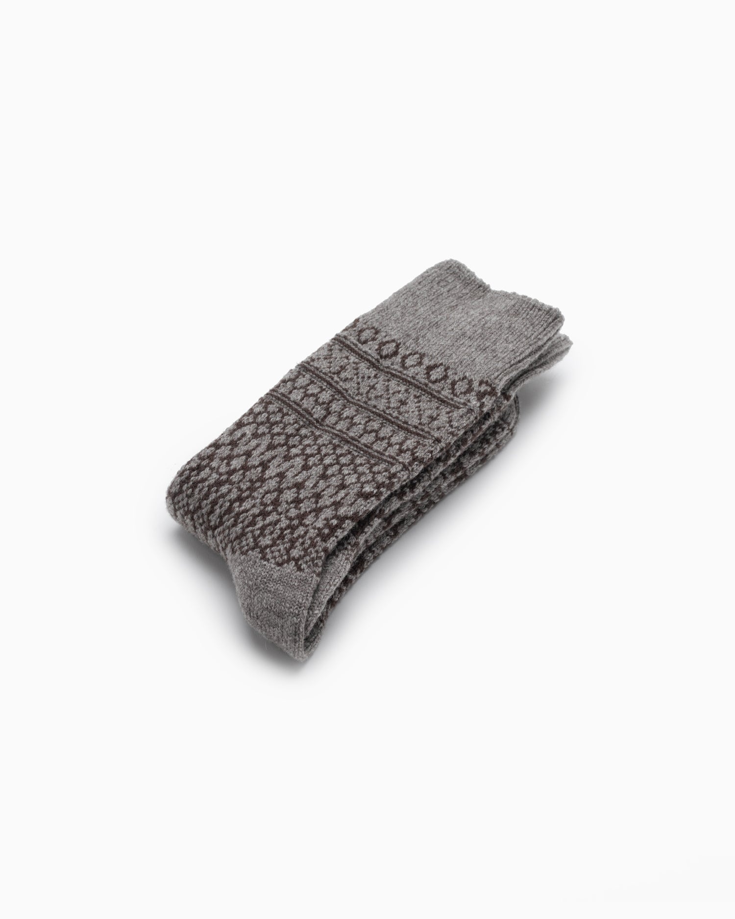 Wool Jacquard Socks - Gray